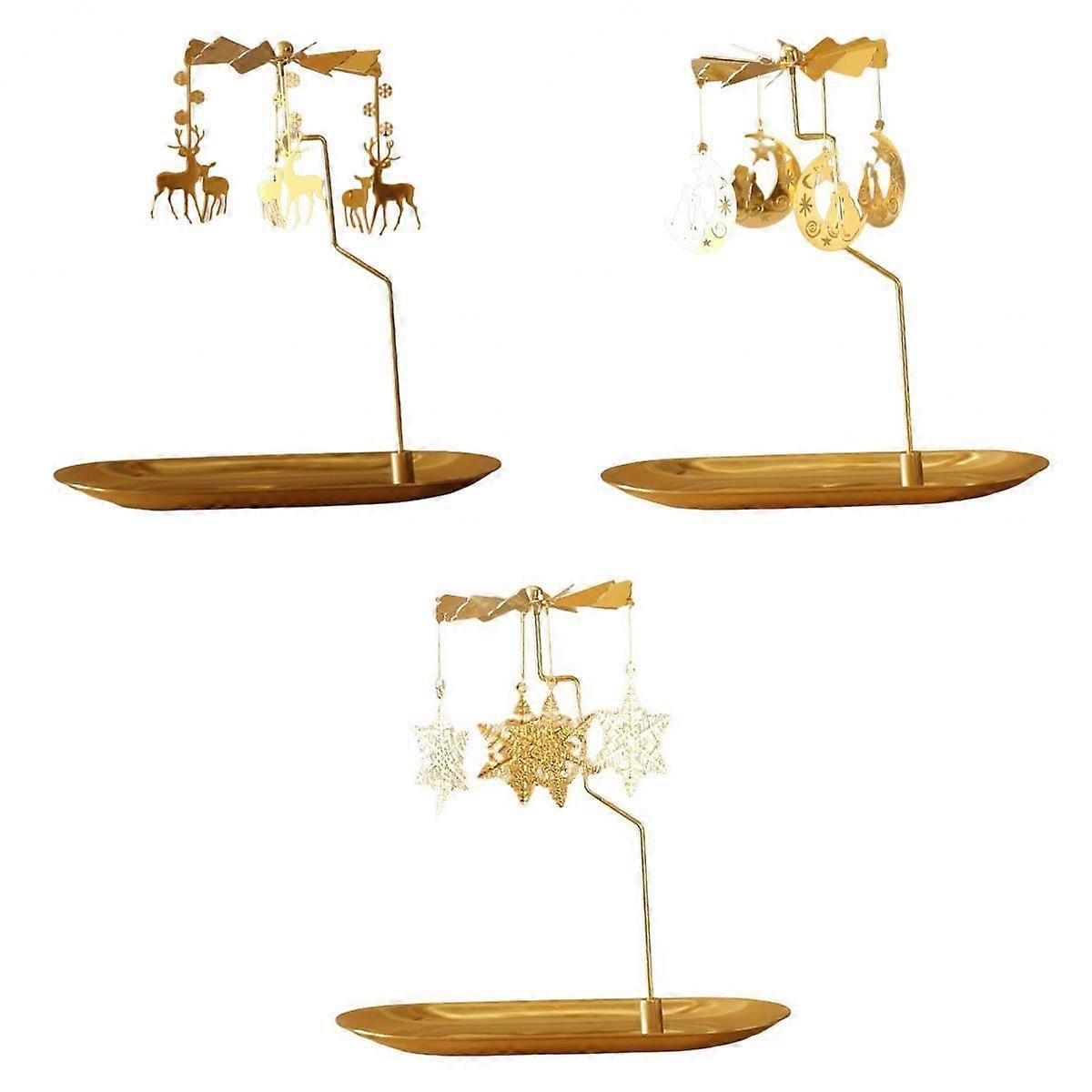 3x Holder Rotating Tea Light Holder Stand Durable