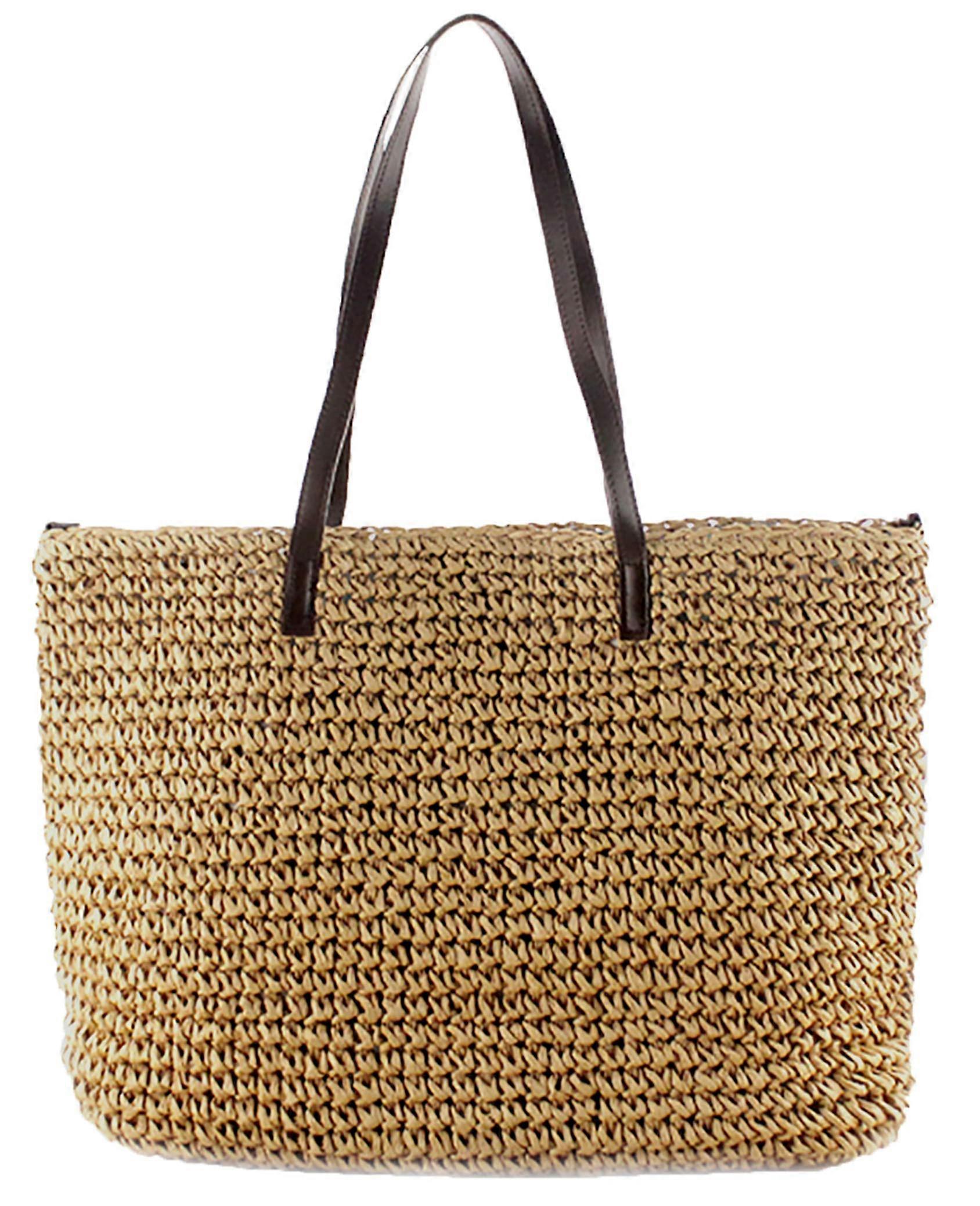 Straw Bag Women Straw Woven Tote Large Beach Handmade Weaving Shoulder Bag Handbag Ref: 4928