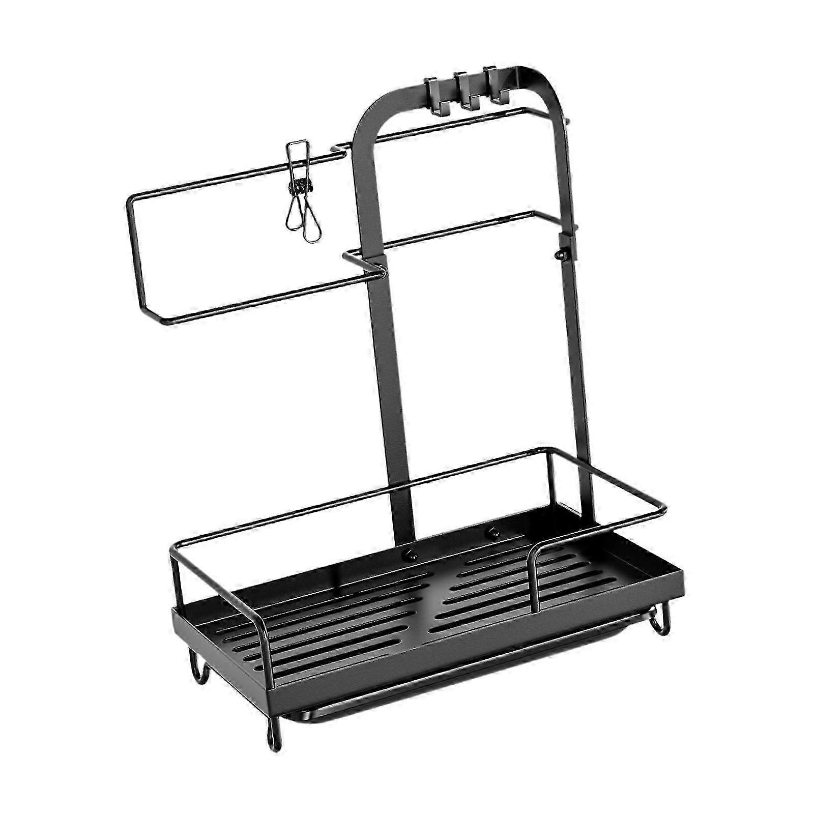 Rag Rack Multifunctional Sponge Holder with Drain Pan for Rag Scrubber Brush