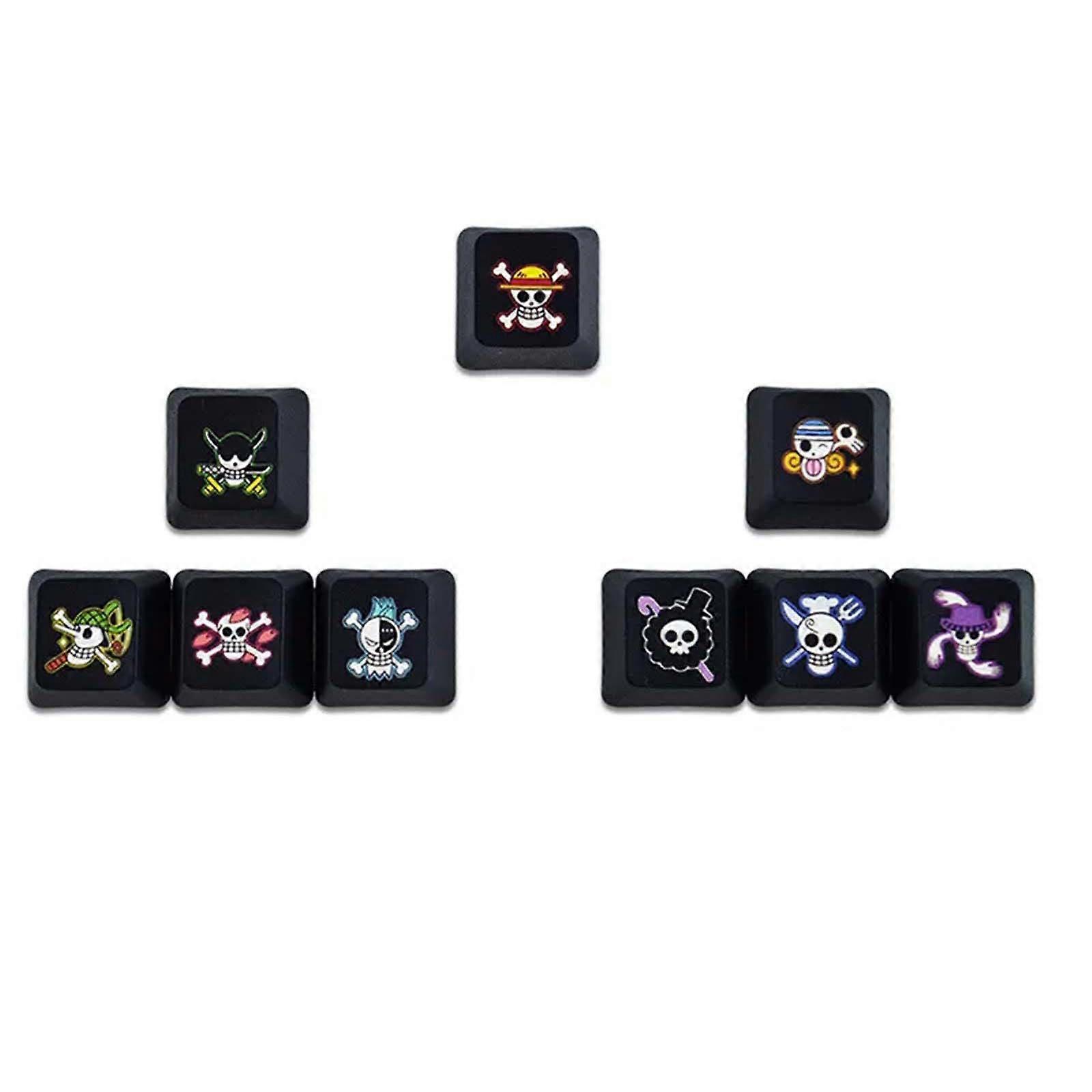 Game Keycaps WASD Directions Keycap Set 9PCS for DIY Gaming Mechanical Keycaps ESC Keycap Cartoon Theme