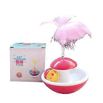Tumbler for Cat Toy Feather Ball Rolling Funny for Cat Scratching Toy Interactive for Cat Toy Ball Kitten Toy for Cats C  Yellow