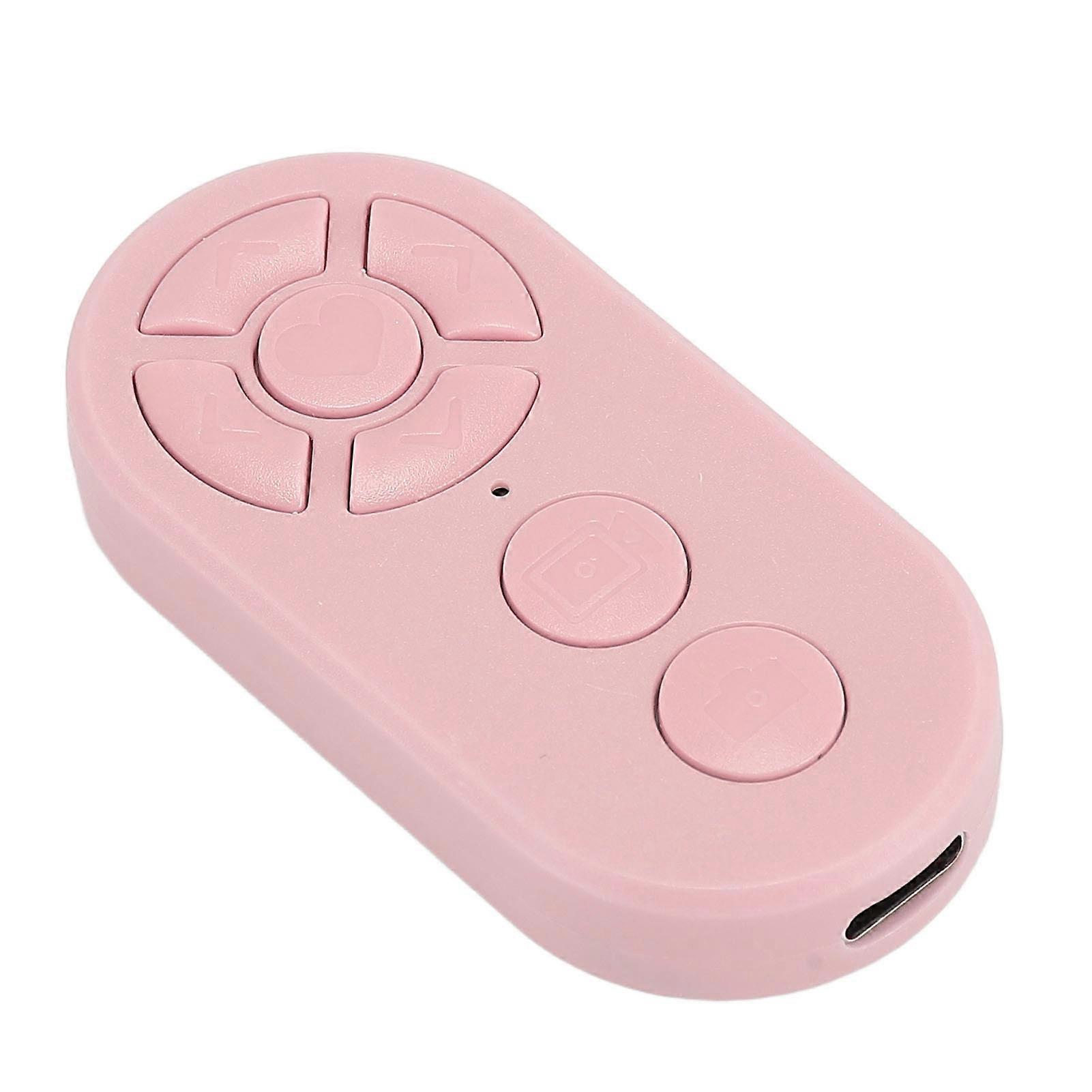 Scrolling Remote Control Page Turner Bluetooth Camera Shutter Video Recording Remote for Android Phone Tablet Pink 