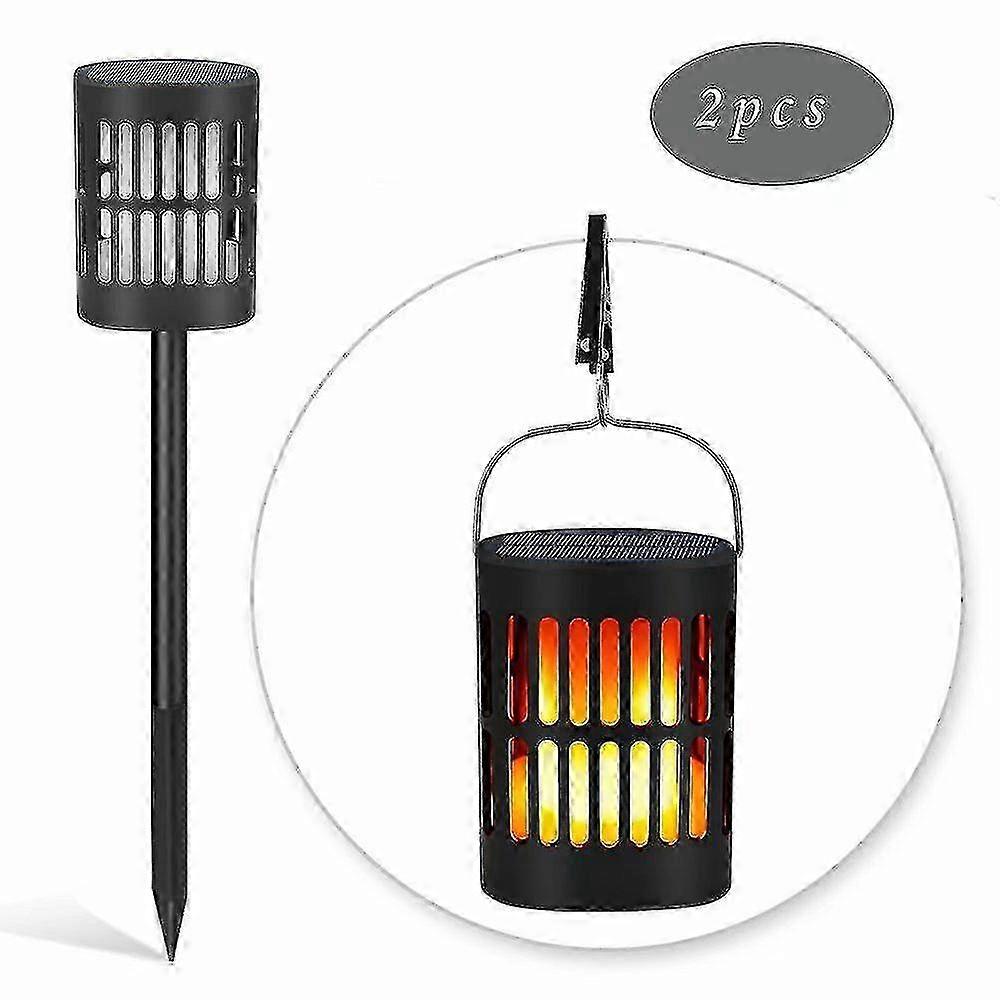 Upgraded Solar Lantern with Flashing Flame, Outdoor Hanging Decorative Lighting for Patio and Garden, Waterproof LED Flame Umbrella Design