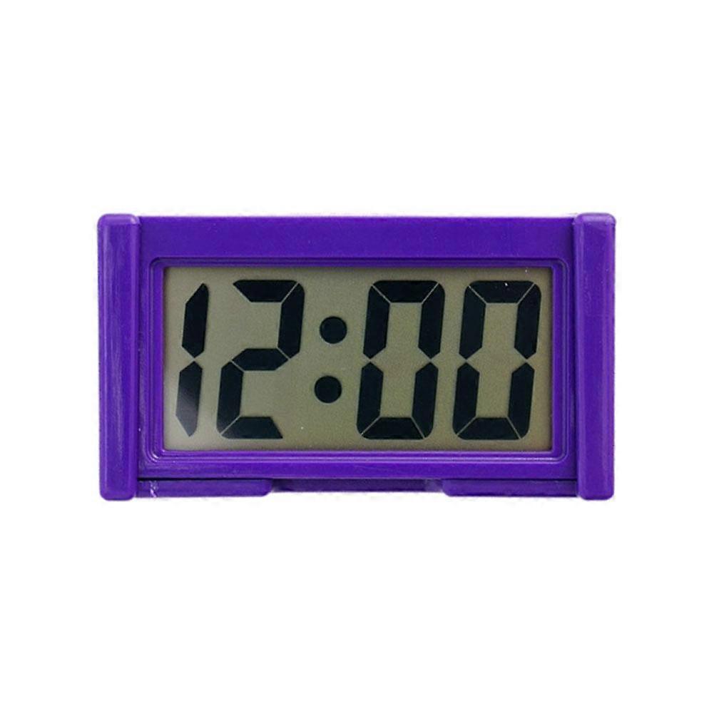 Purple (D) $ Large screen home digital display car clock paste electronic mini car electronic clock car supplies simple type