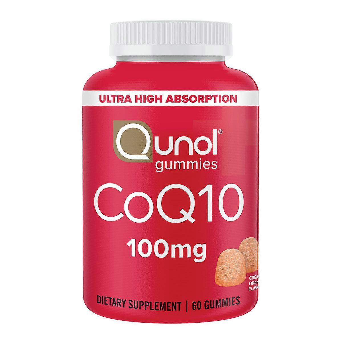 Qunol CoQ10 100 mg, gommes véganes à la vitamine D - 60 unités