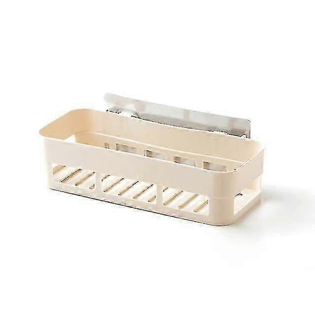 接着剤のバスルームシェルフ26x10x6cmシャワー収納フック付きベージュの家の装飾