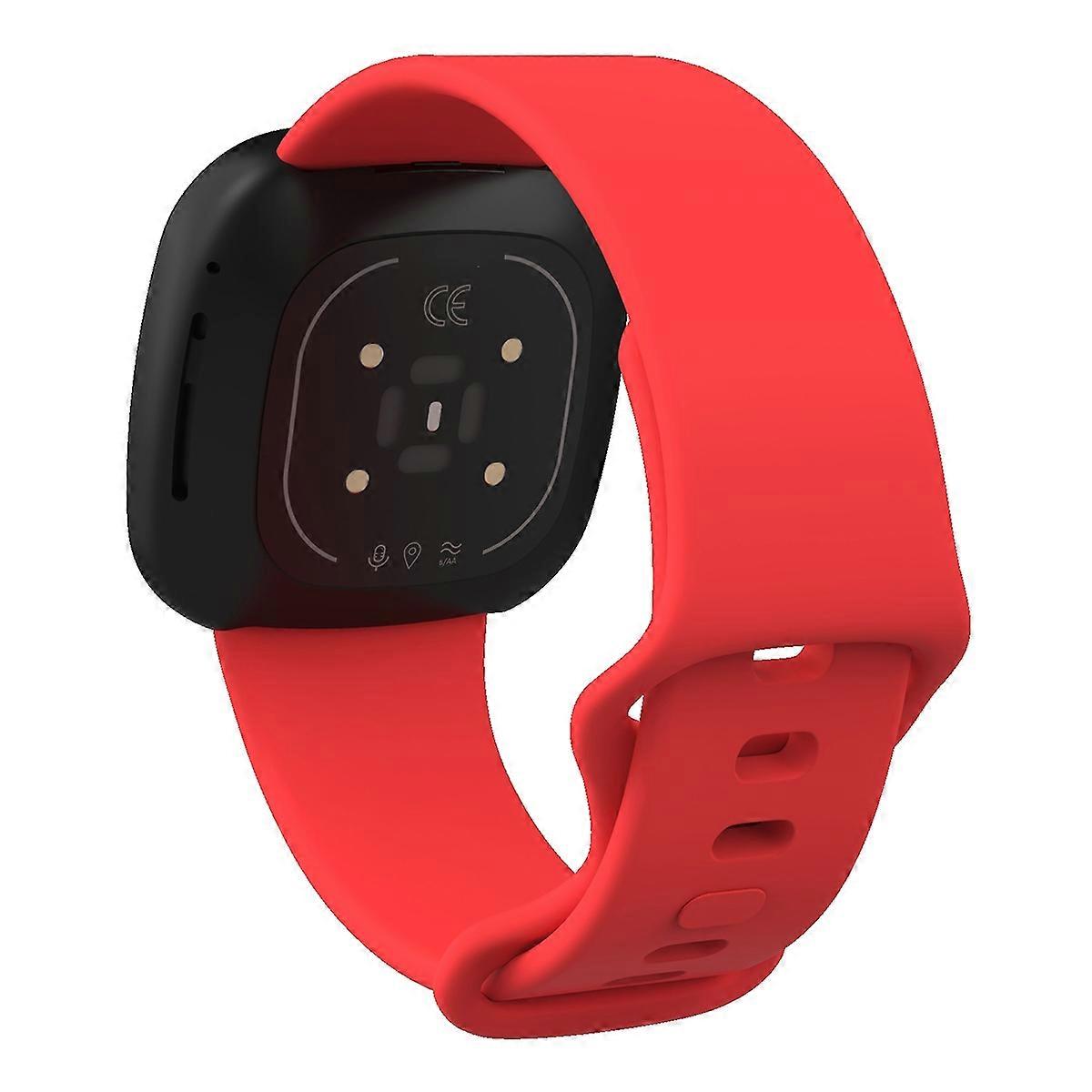 For Fitbit Versa 4/Sense 2 Smart Watch Silicone Band Solid Color Replacement Wrist Strap,Size: L