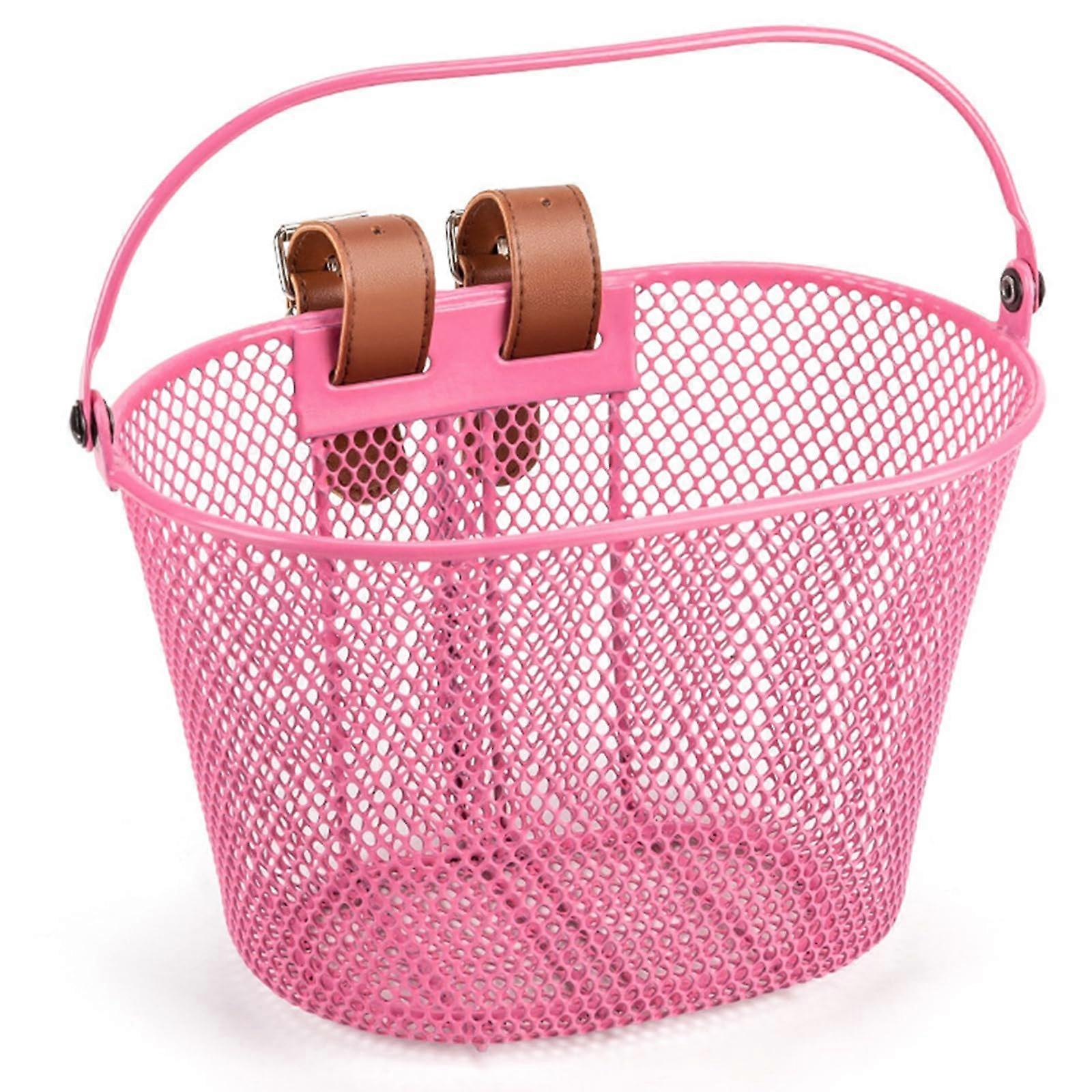 Waterproof Metal Bicycle Basket Removable Front Handlebar Carrier for Kids Bikes and Tricycles, Durable Design