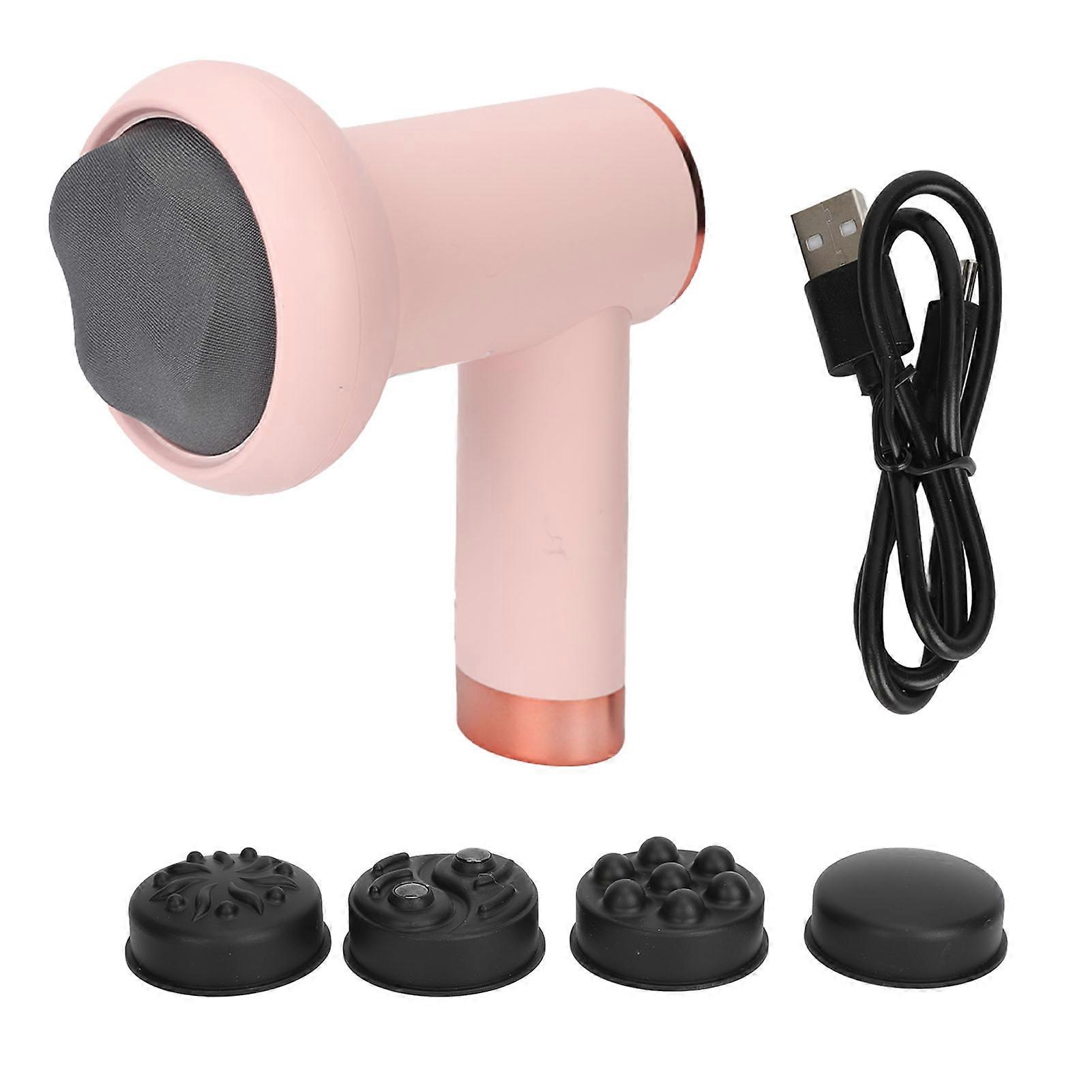 Body Shaping Device, Portable Anti-Cellulite Massager, Cordless and Rechargeable, for Neck, Waist and Shoulders, Pink Button