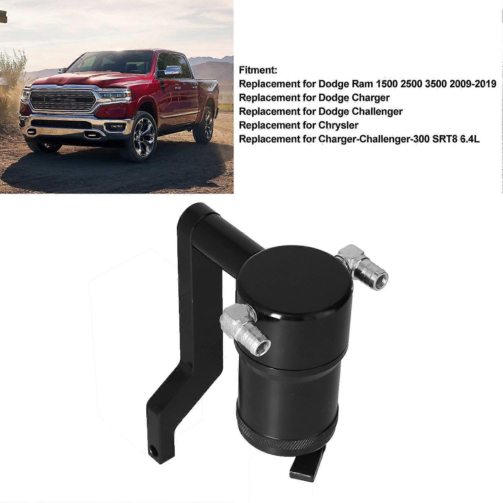 Oil Catch Can Kit μαύρη αντικατάσταση αλουμινίου για Dodge Ram 1500 2500 3500 2009-2019