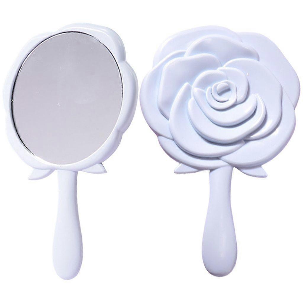 Hand Mirrored Makeup Mirrored 3D Rose Shape Mirrored Small Cosmetic Mirrored
