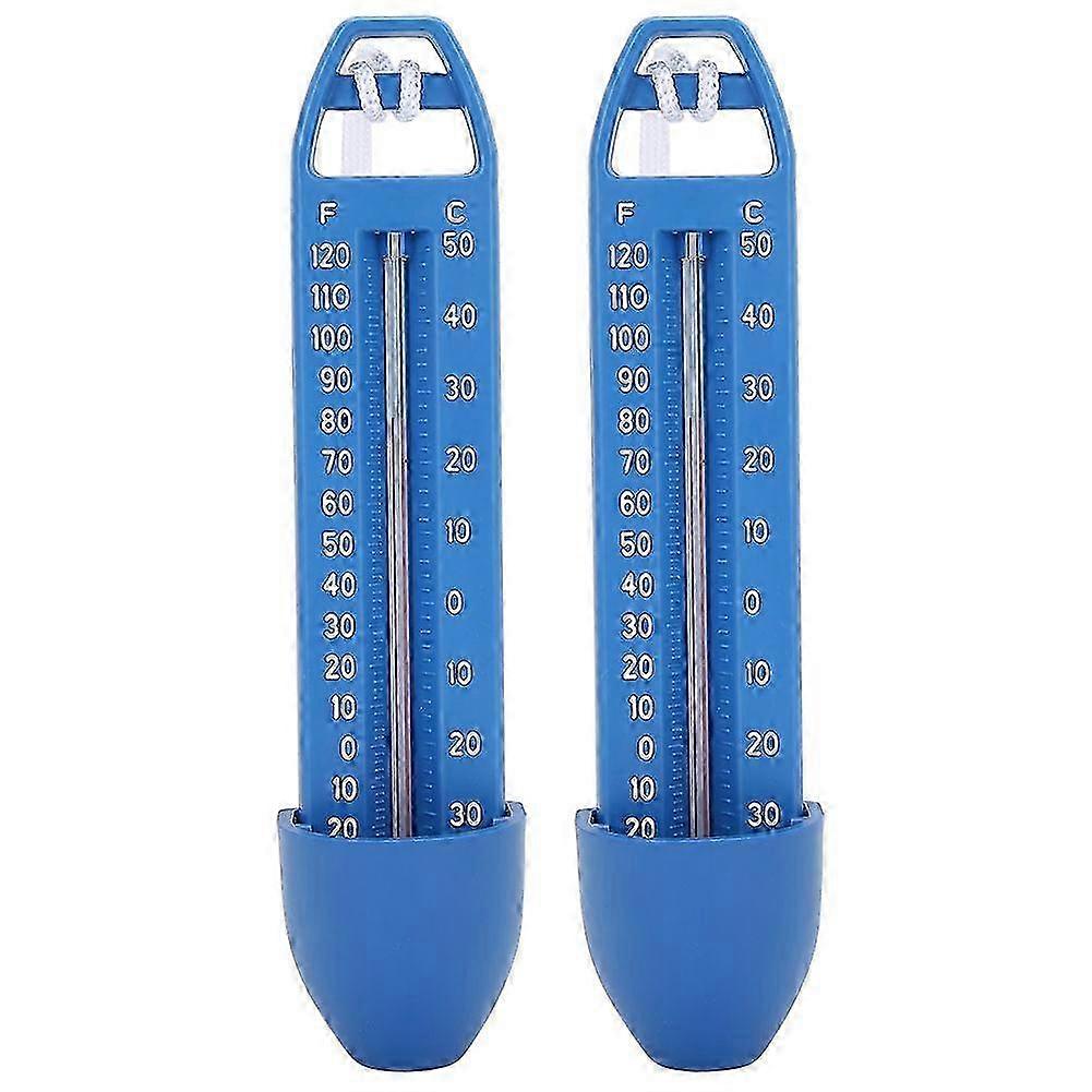 Set of 2 Floating Thermometers for Swimming Pools, SPAs, Saunas, and Hot Springs, Measuring 16.5x3.7cm Each