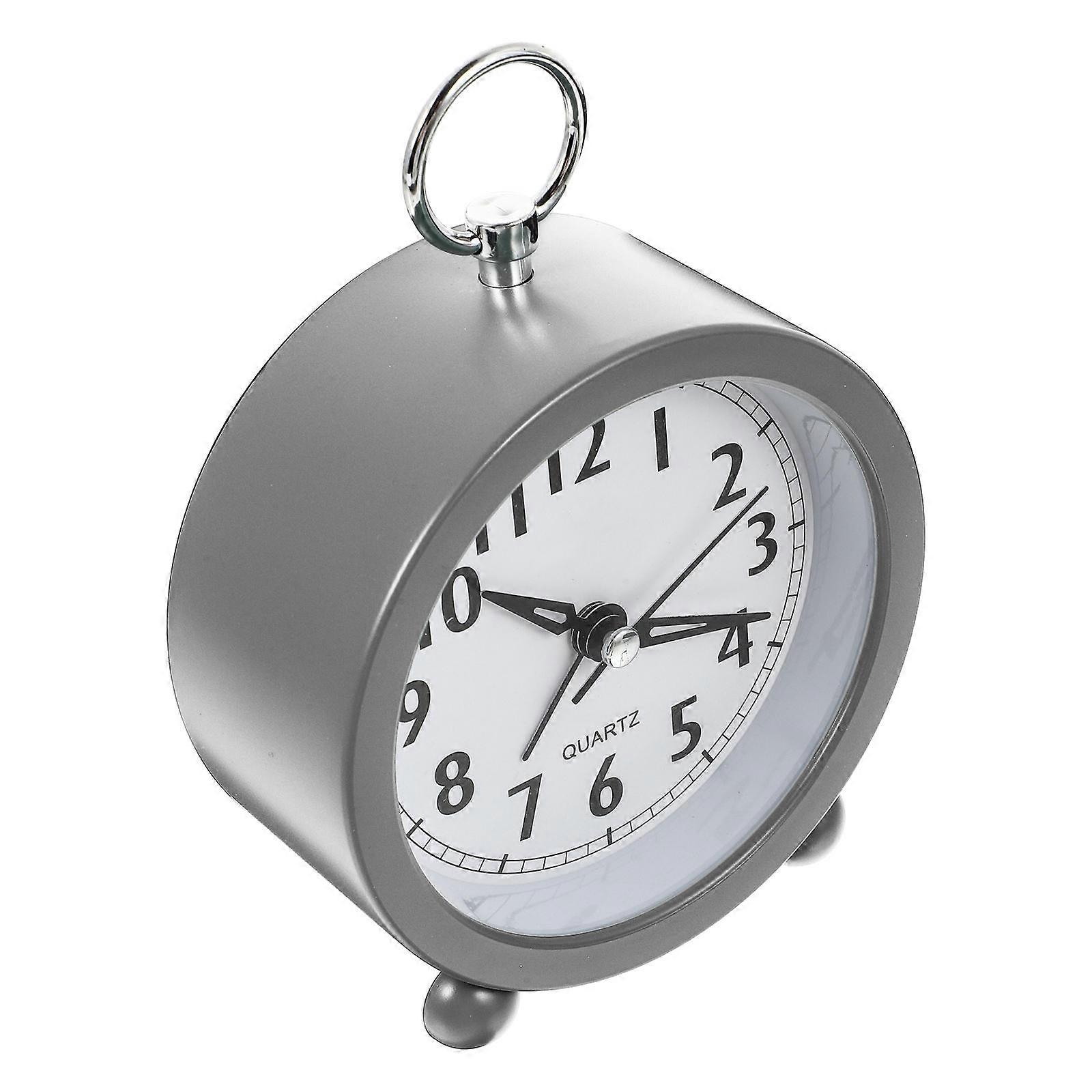 Adorable Grey Macaron Alarm Clock for Home Use Desk Clock Plastic Material