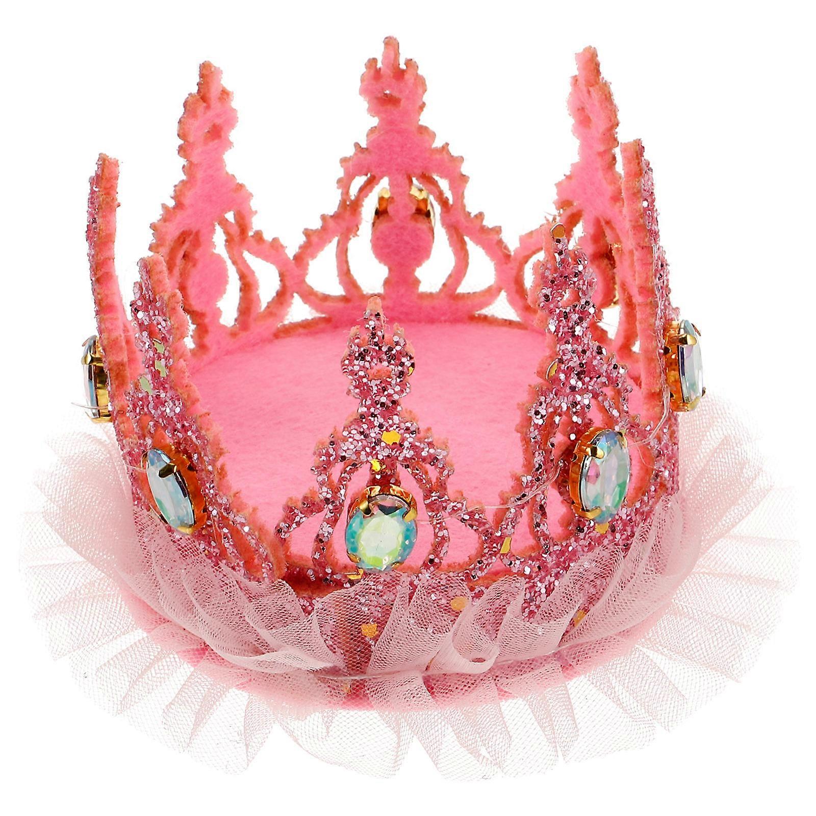 Crown Shape Motorcycle Helmet Crown Accessory Pink Metal Reusable Helmet Topper 1Pcs