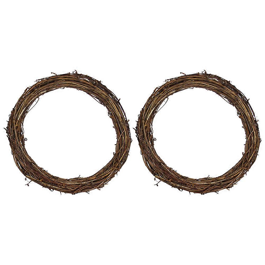 Handmade Grapevine Wreath Christmas Decoration Diy Enthusiasts Dark Brown 15X15cm Natural Home Decor 2Pack