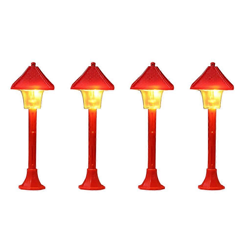 4pcs LED Dollhouse Lights, Simulated Street Light Micro Landscape Decor for House Garden Props, Unique Design Durable Material for DIY Projects
