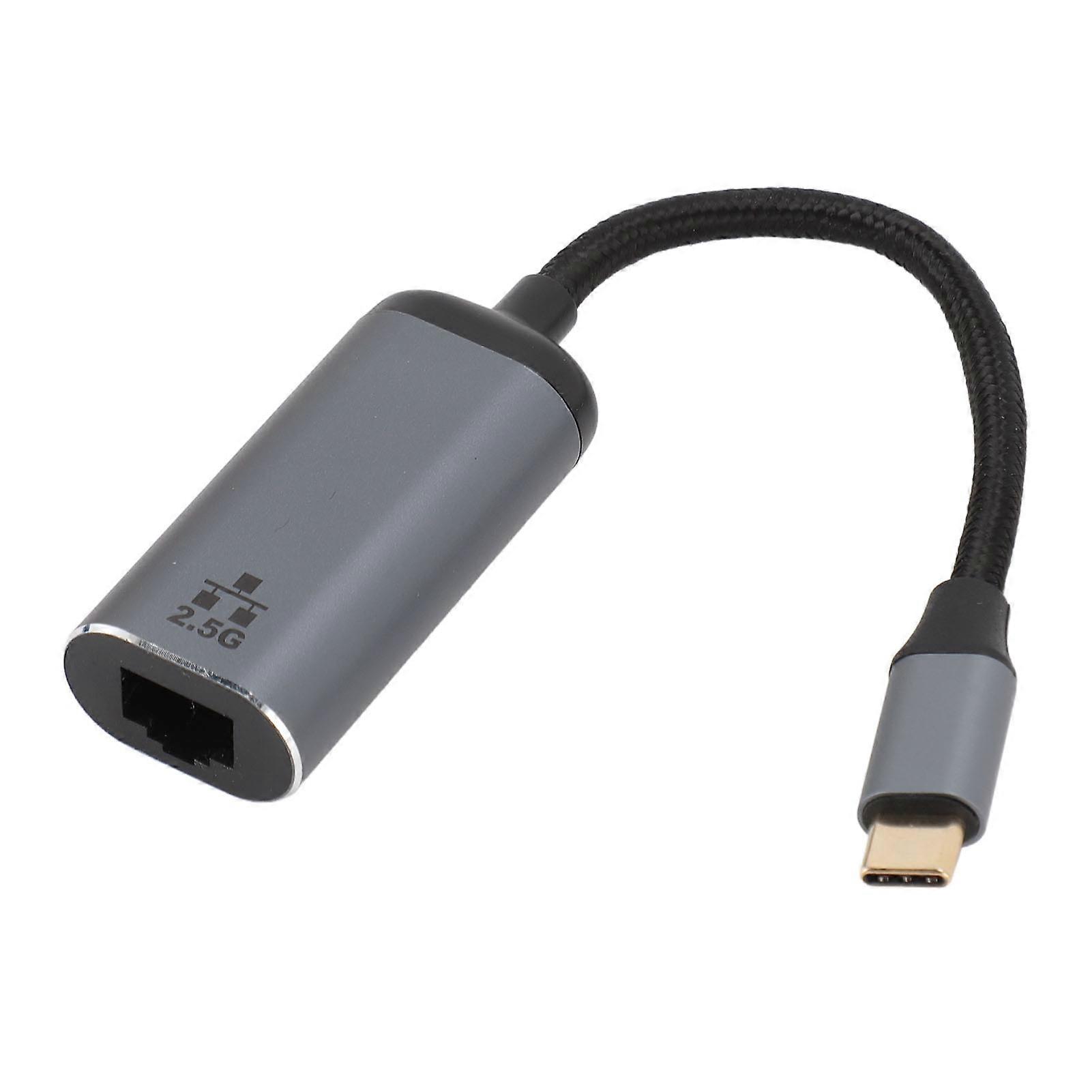 USB C to Ethernet Adapter 2.5Gbps Plug and Play Type C to RJ45 Gigabit Ethernet Adapter for Laptop Tablet Phone