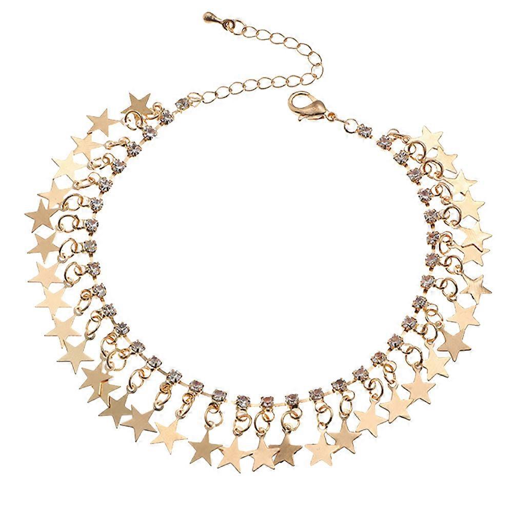 Golden Alloy Anklet with Delicate Design for Decor Stylish and Durable 1Pc