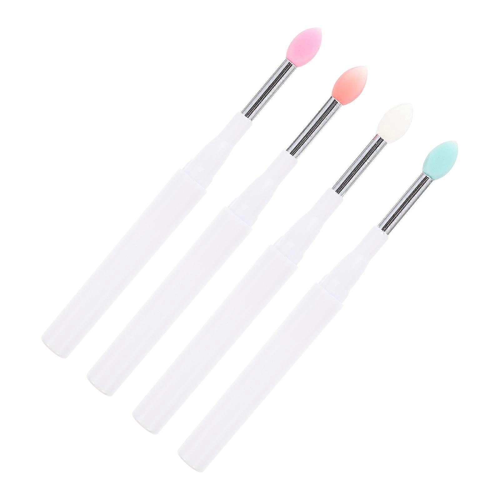 Lip Brushes Applicator Silicone Brush Props Travel 4Pcs