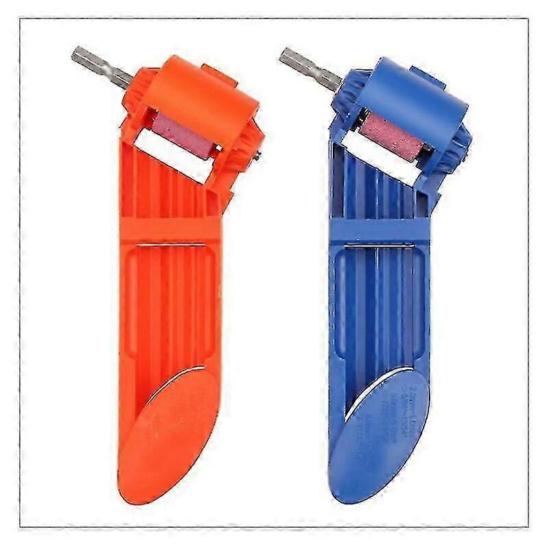 2 Pcs Drill Bit Sharpener,Corundum Drill Bit Sharpener,Portable Drill Bit Sharpening Tool,Made of High Quality ABS Plastic and Brown Corundum Grinding