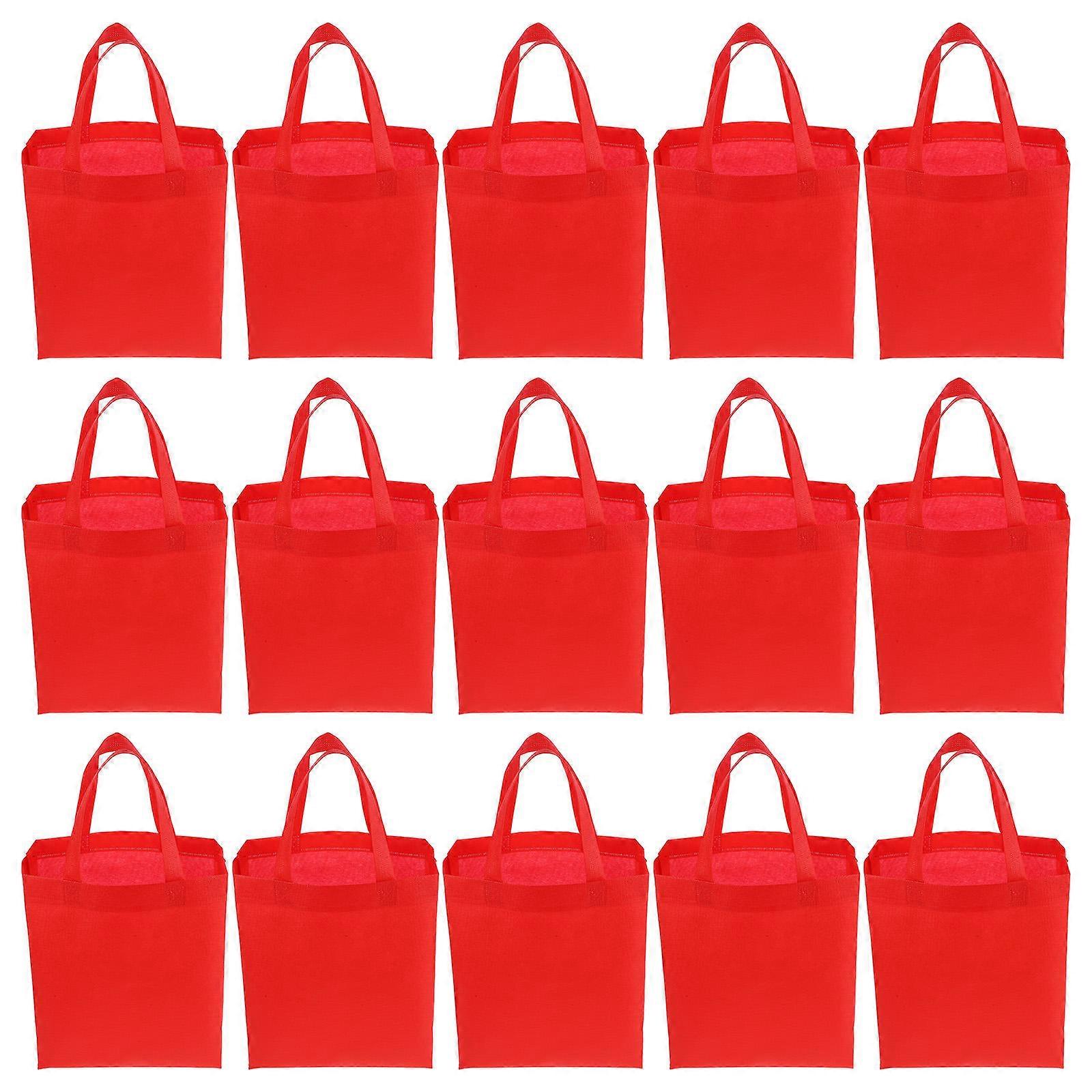 Ikke-vævede stoffer Tasker Shopping Tote Tasker Fest Favoriserer Present Tasker Rektangulær Rød 30 stk Til Rejser