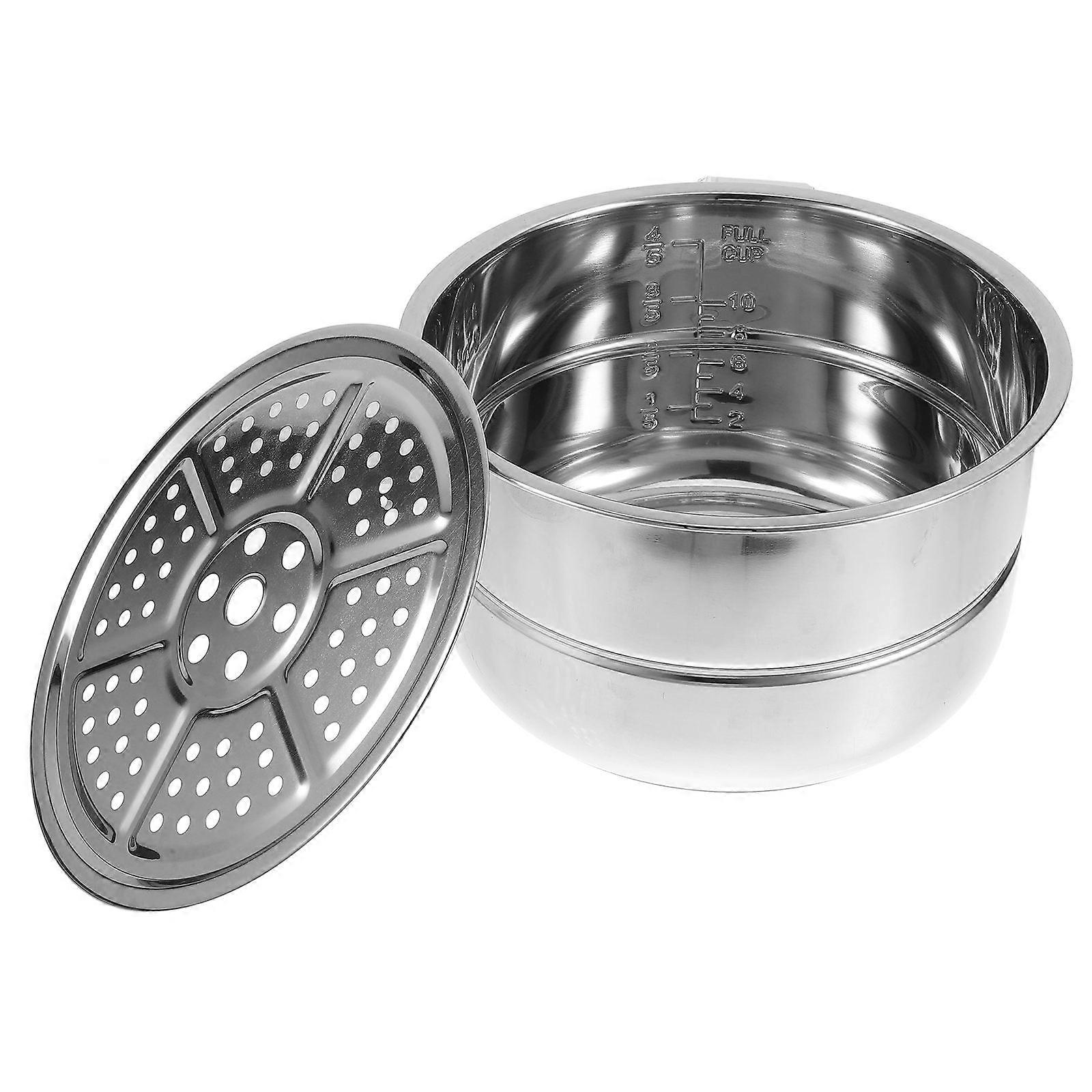 Stainless Steel Inner Pot Replacement For Rice Cooker Nonstick 1Set