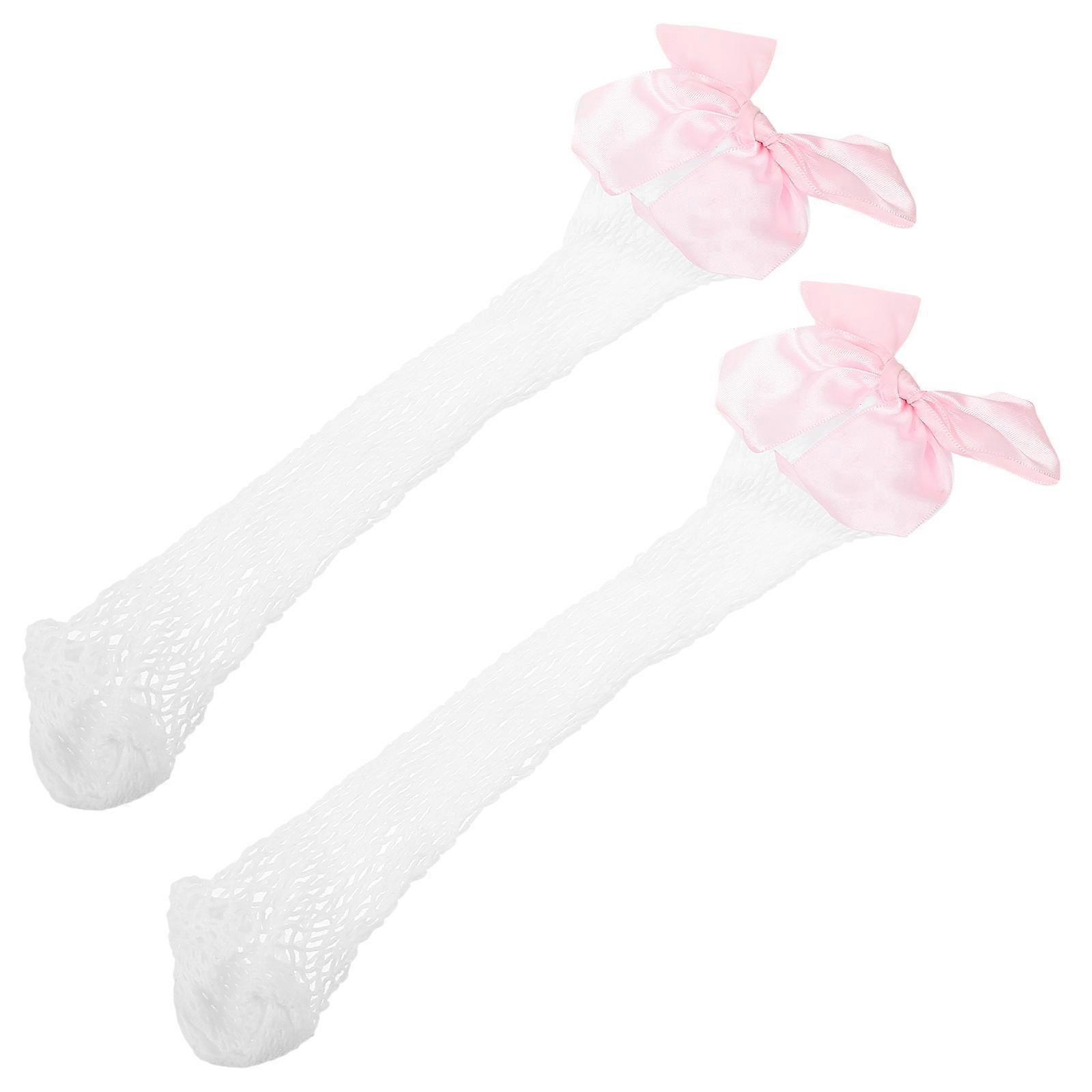 Girls Socks Baby Mesh Socks Bow Short Socks Kids Mesh Socks Pink Comfortable for All Day Wear 1Pair