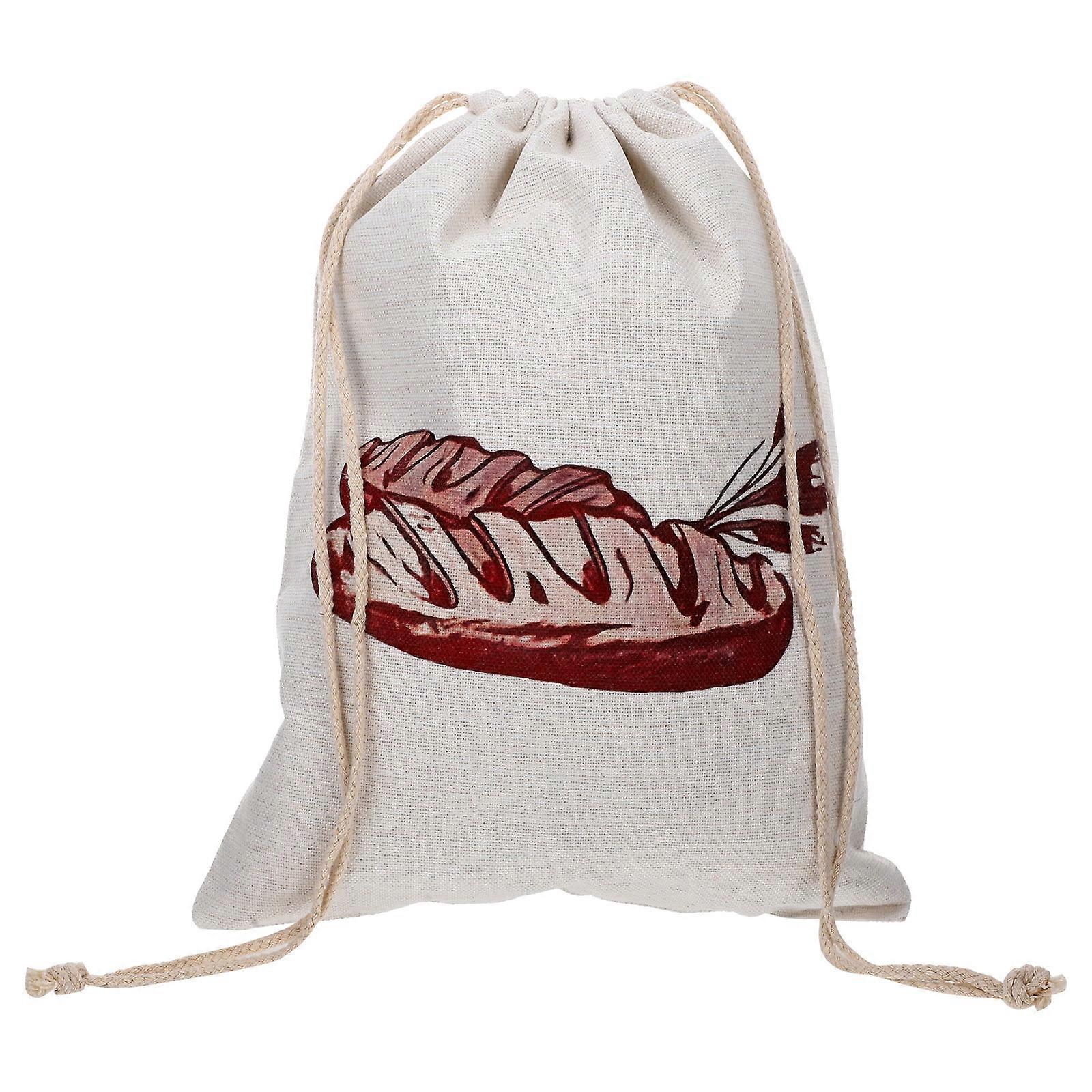 Sourdough Linen Bread Bags Reusable Drawstring For Bakery Daily Use 38.00X29.00X0.10cm Food Storage 1Pcs