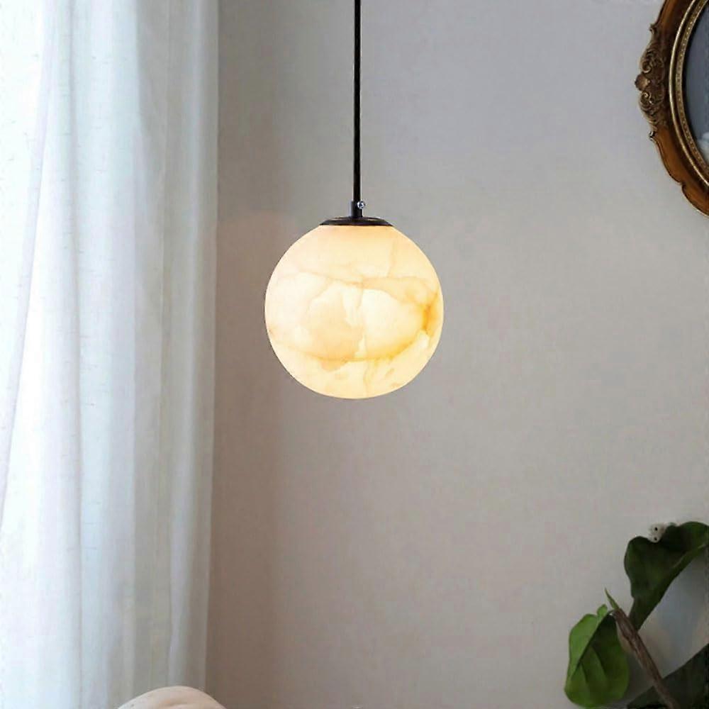 Modern Pendant Light Cloudstone Copper Sphere, LED, Adjustable Height, Black 10 cm, For Kitchen Island