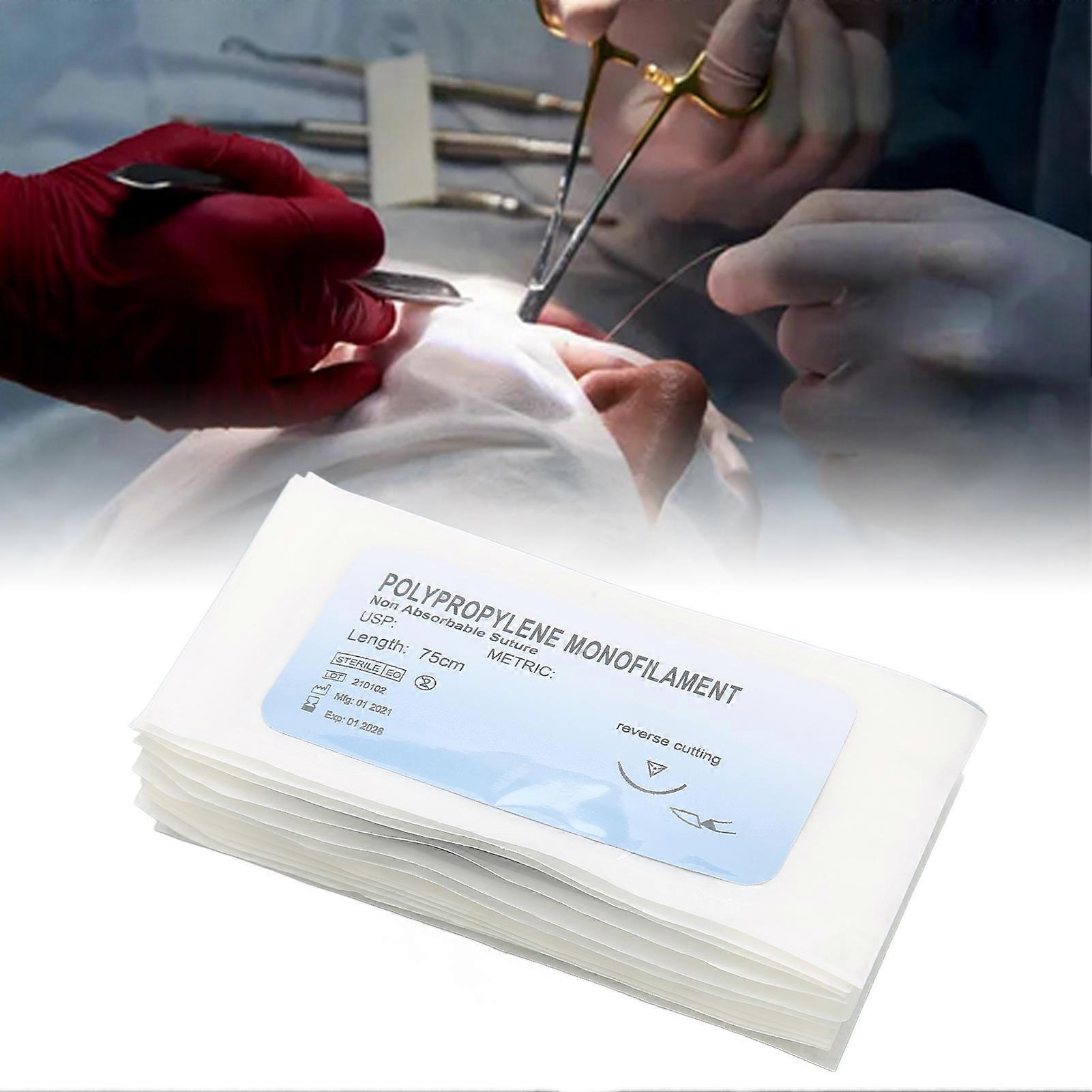 12pcs Suture Practice Thread Individual Package Polypropylene Wound Closure Suturing Thread Training Set 3/0