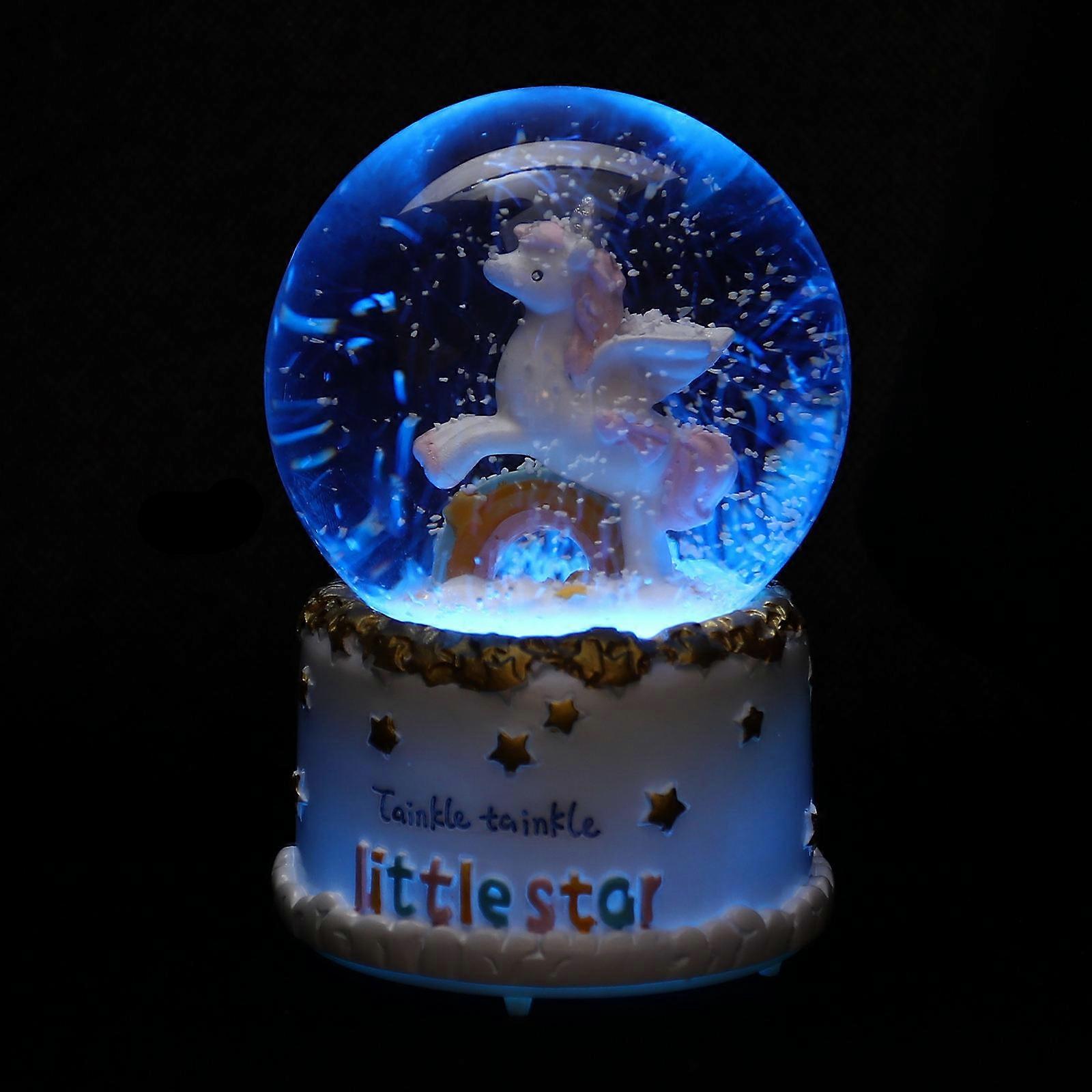 Crystal Ball Music Box Lamp with LED Light for Romantic Atmosphere, Compact Tabletop Decor for Home