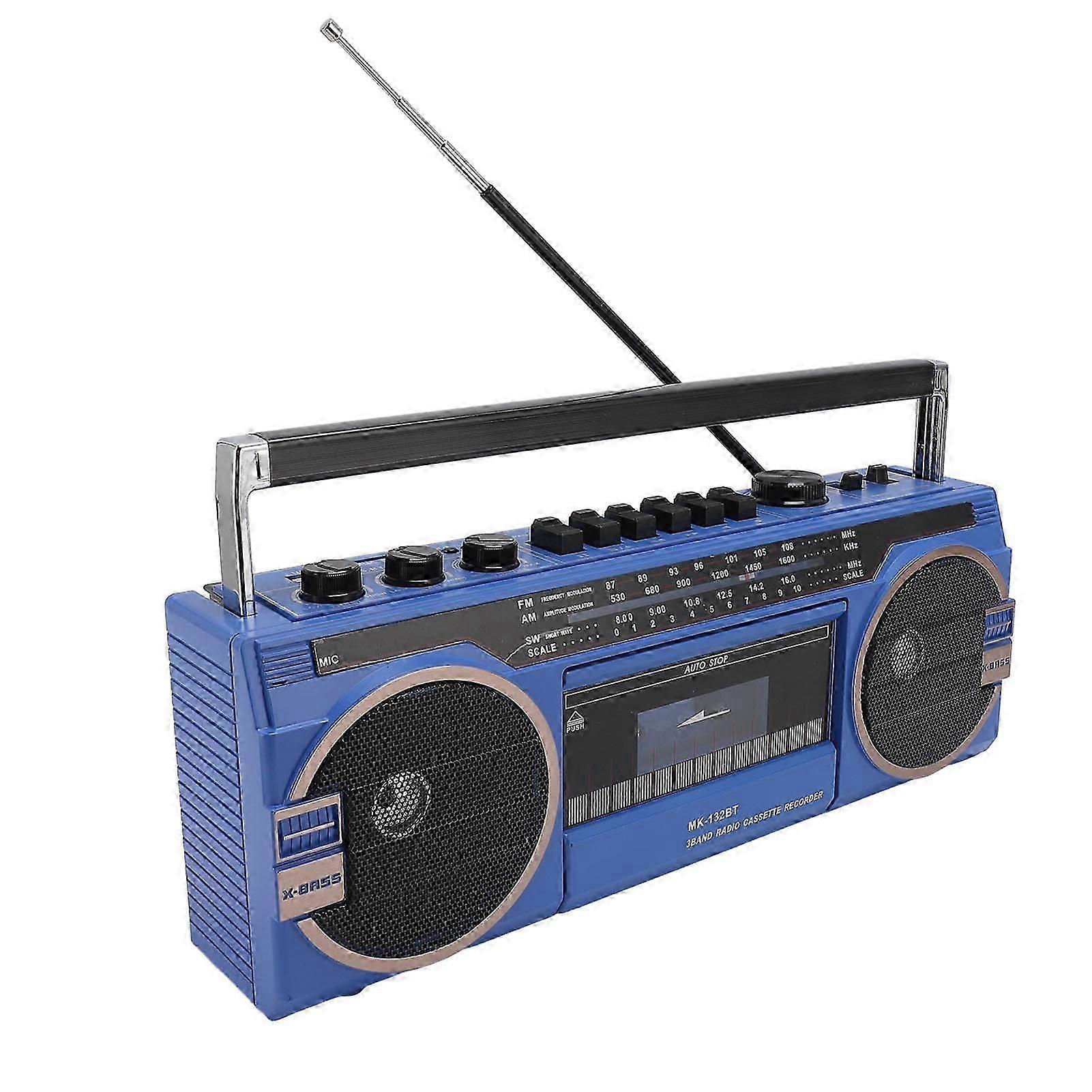 Am Fm Sw Cassette Player Bluetooth Vintage Sound Usb Port 3.5mm Aux In Tape Recorder Eu Plug