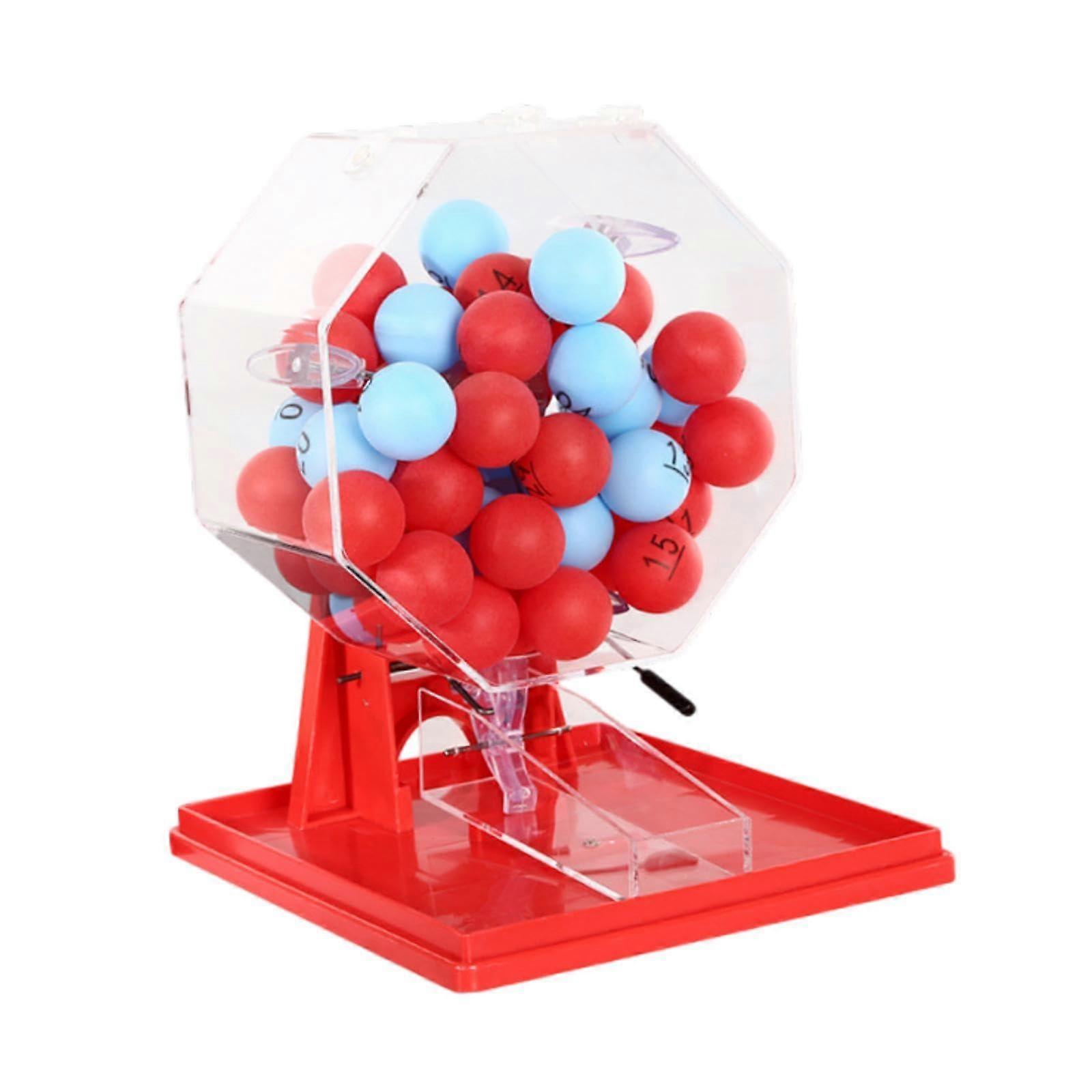 Lotto Machine Game and Bingo Lottery Machine for Home Use, Red and Blue Balls