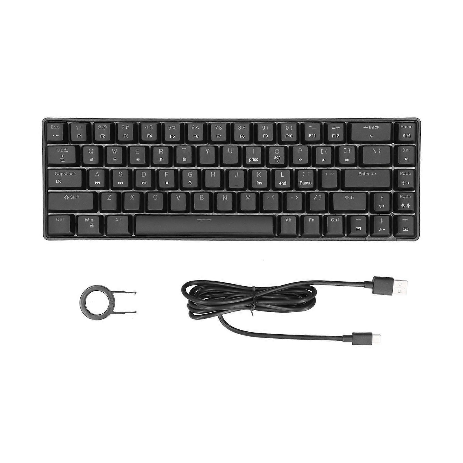 Mechanical NKey Rollover Portable 68 Keys Gaming Keyboard for Computer Notebook