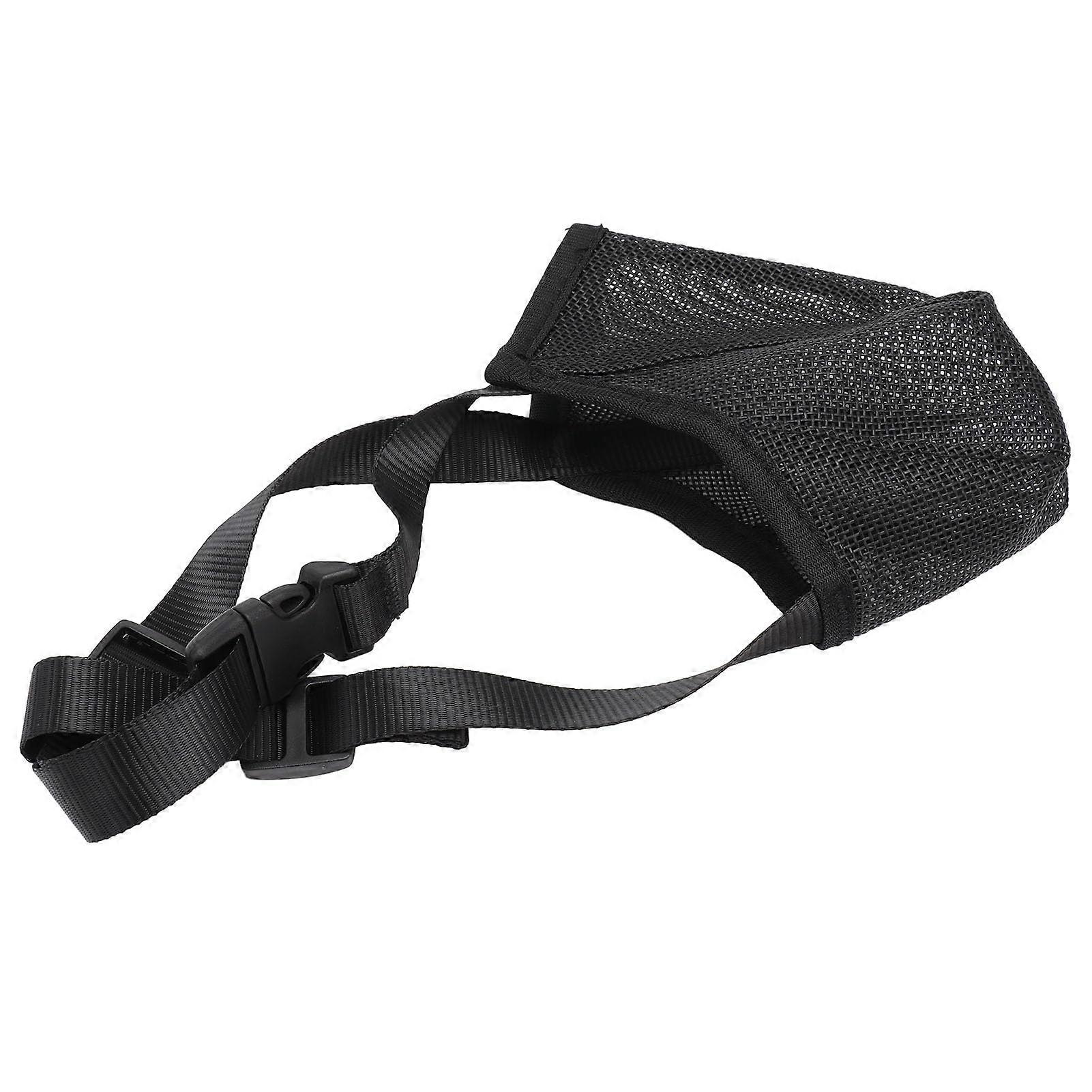 Dog muzzle, soft mesh fabric, poisoned, with adjustable straps, for small, medium, and large dogs, 13 x 16 cm.