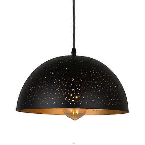 Metal Chandelier Industrial Style Pendant Light With Hollow Shade, E27 Socket, Single-Head Ceiling Fixture