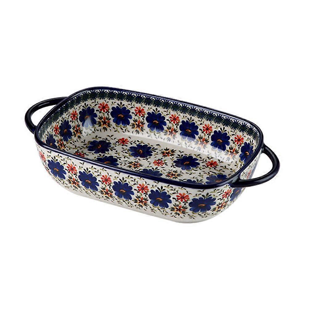 Double Handle Heat Resistant Baking Bowl Decorative Salad Bowl Premium Quality Easy To Clean For Kitchen Home Bakery Food Stores Use