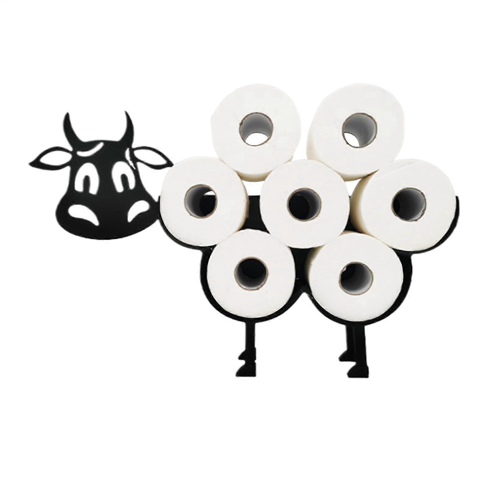 Toilet paper stand, freestanding, cute calf motif organizer for small spaces