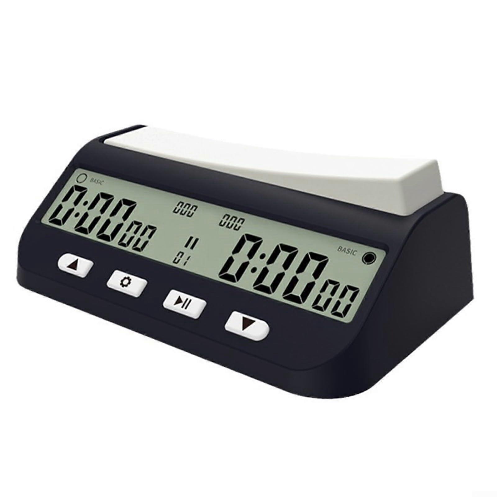Digital Chess Timer Clock with Large Rocker Button Multifunction Stopwatch Black