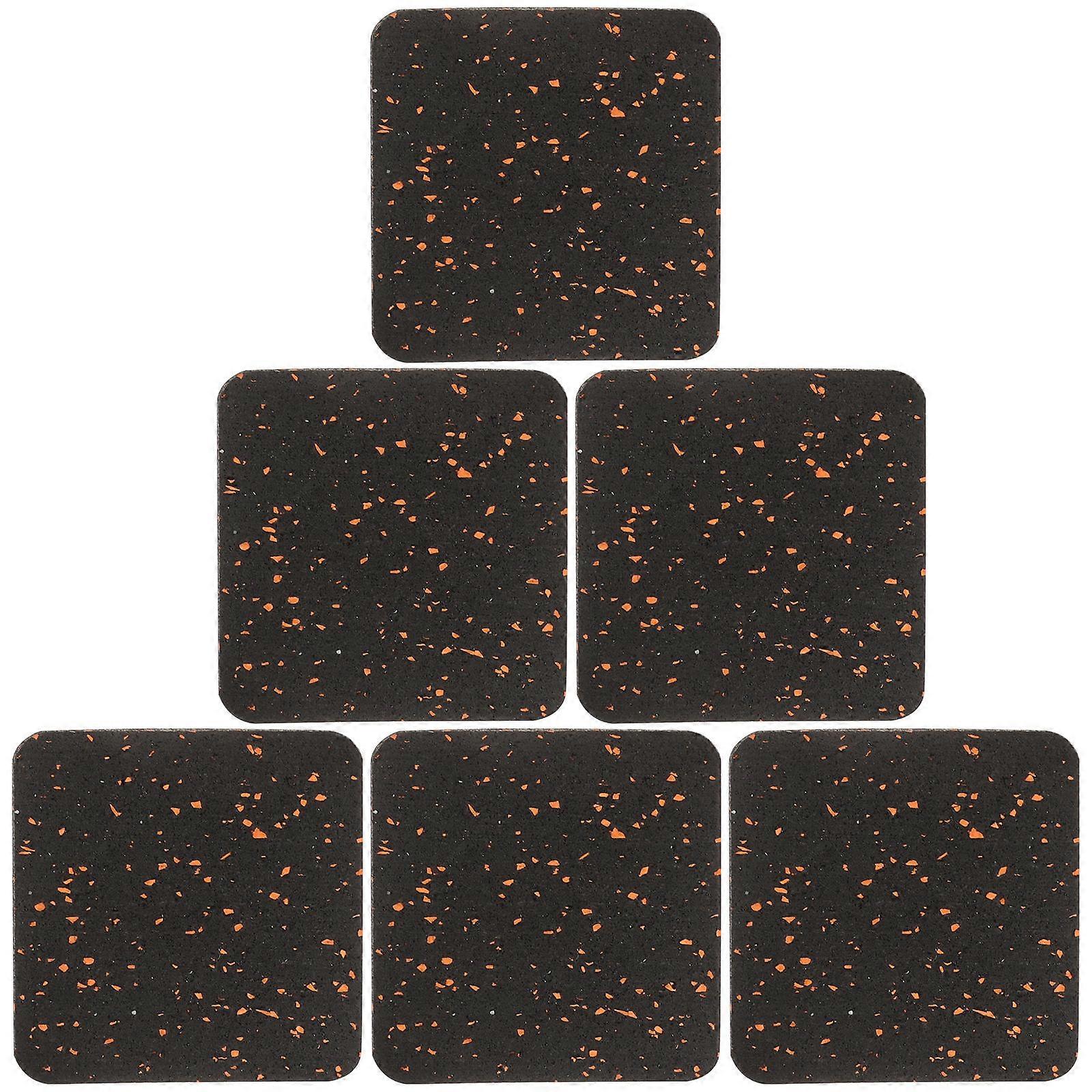 Mat For Hardwood Floor Treadmill Mat Home Use Noise Reduction Black Square 6Pcs