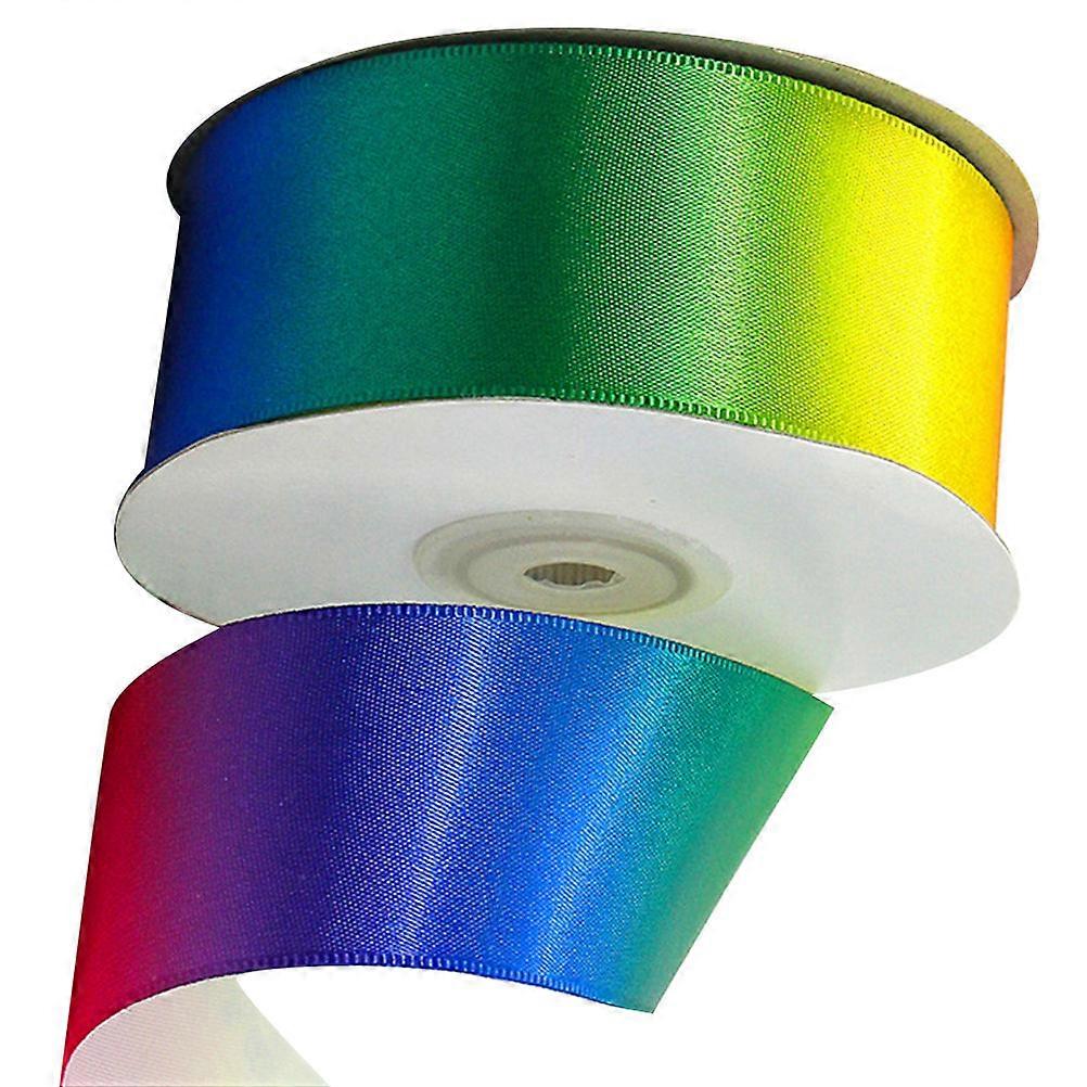 Rainbow Gradient Polyester Ribbon   High Density Colorful Wrapping Strip for DIY Crafts, Baking, Clothing, and Home Decorations   Durable Lightweight