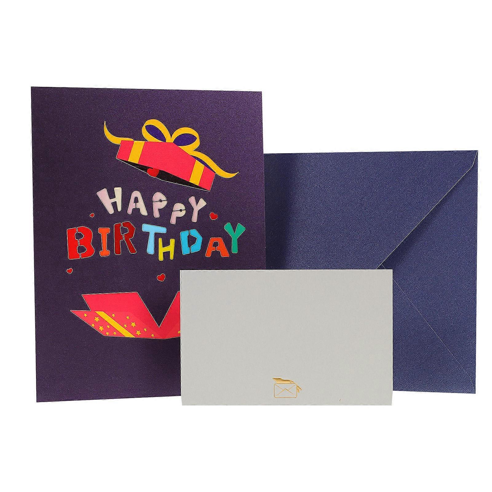 Birthday Card with Cartoon Design – Greeting Card for Boys and Adults, Includes Wishes and Thank You Messages