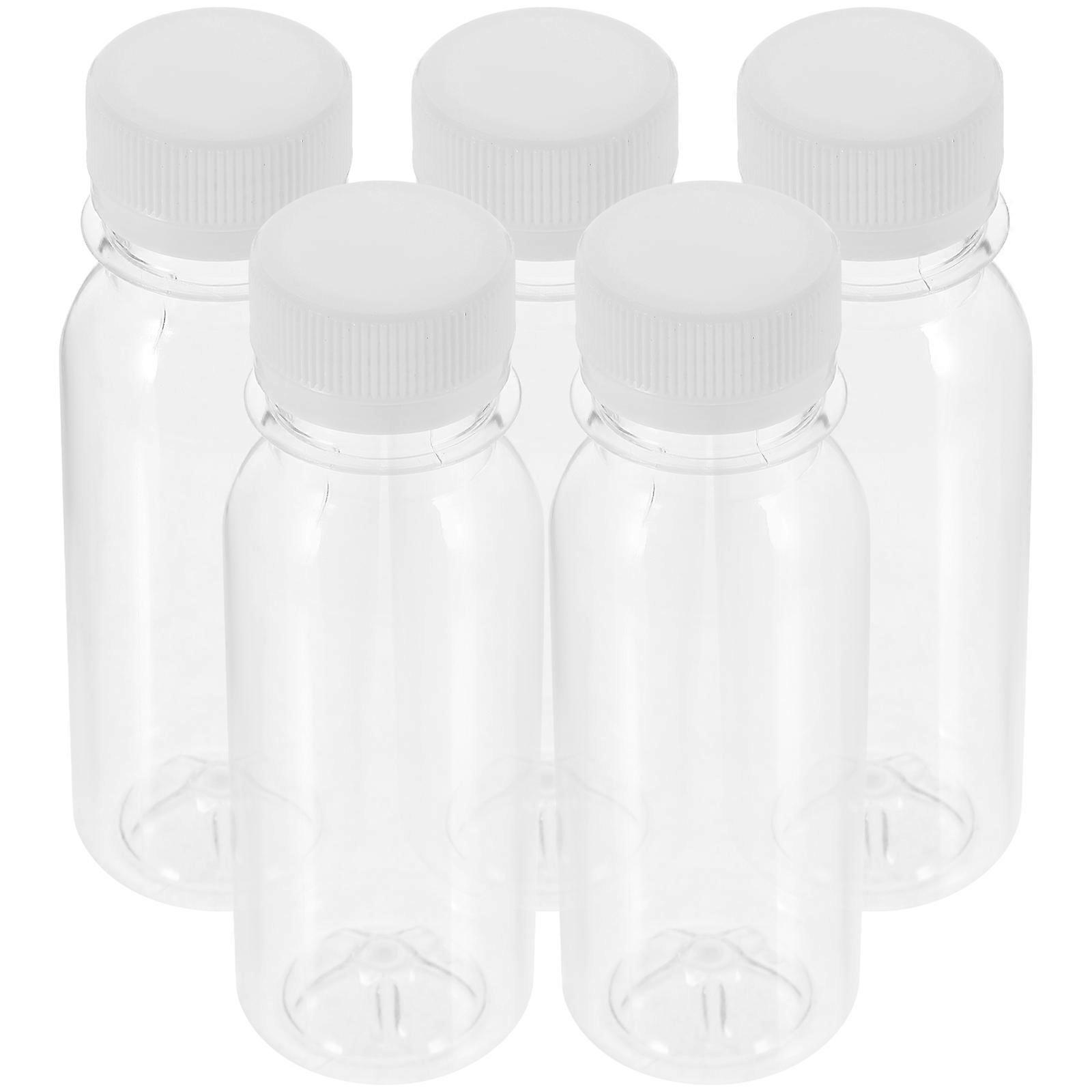Plastic Juice Bottles Yogurt Storage Bottles For Travel Portable Beverage Bottles 5Pcs