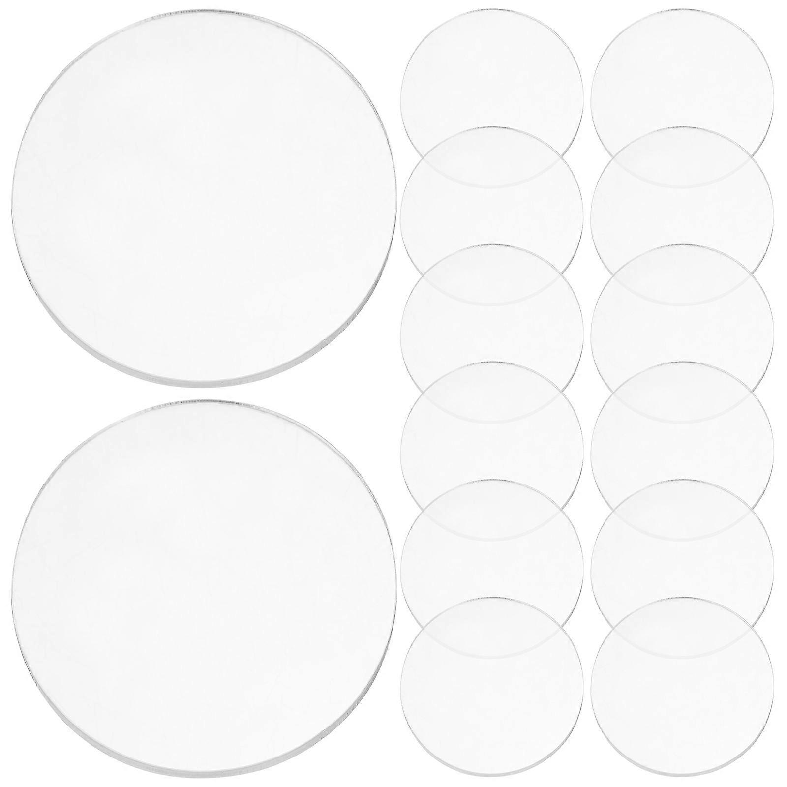 Circular Sheet Disc Acrylic Discs Transparent Circle Blanks Diy Crafts 20Pcs