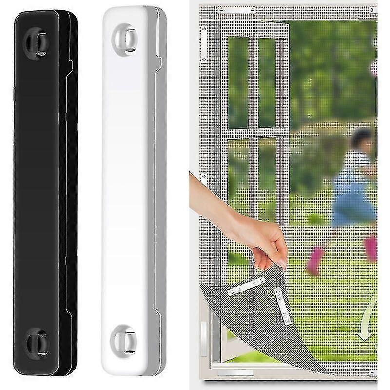 Magnet Mosquito Net Window, Magnet for Mosquito Net, Fixed Mosquito Net Window, No Drilling Required, Black+White(12Pcs)