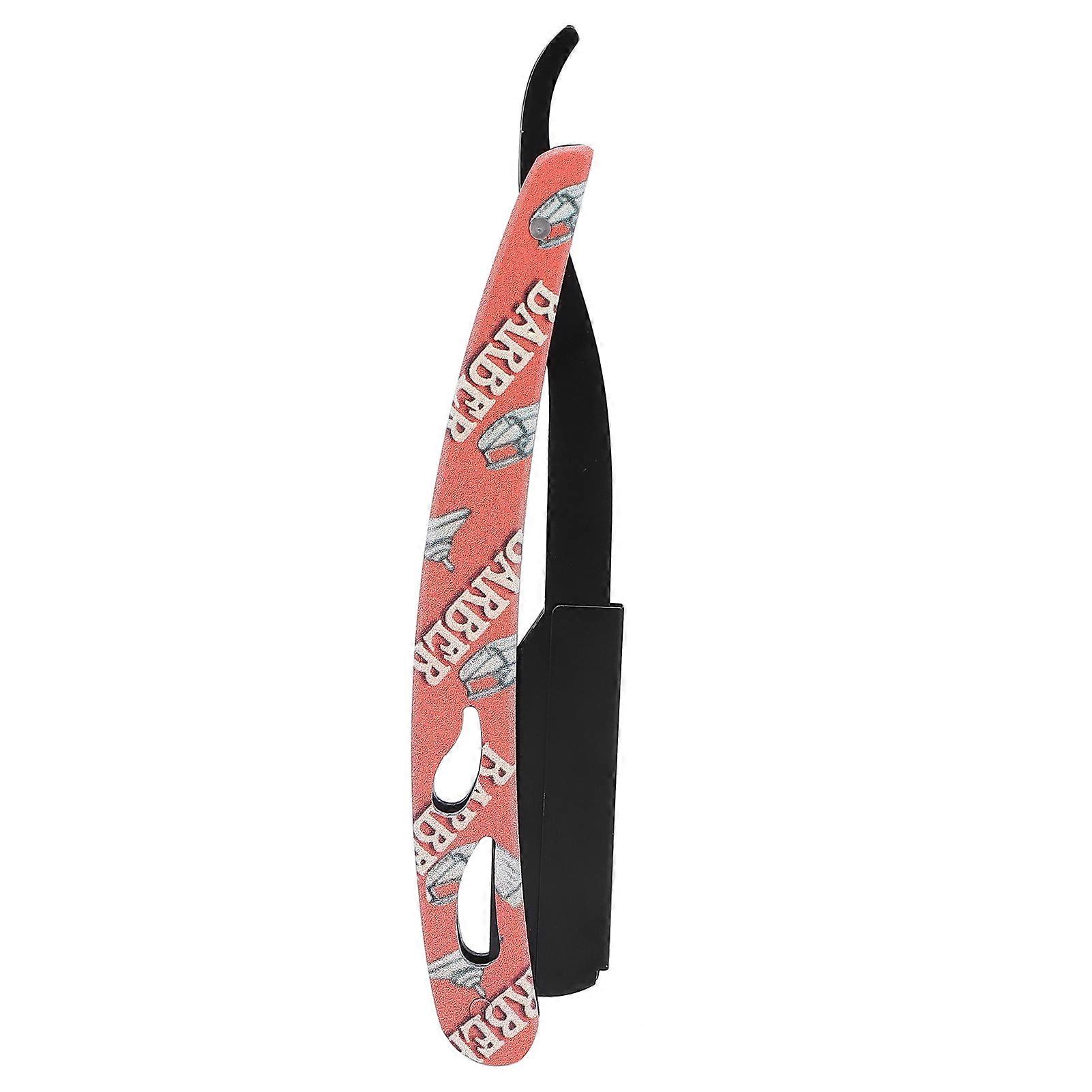 Stainless Steel Straight Edge Razor Men Manual Shaver Beard Trimmer Red (Without Blade)