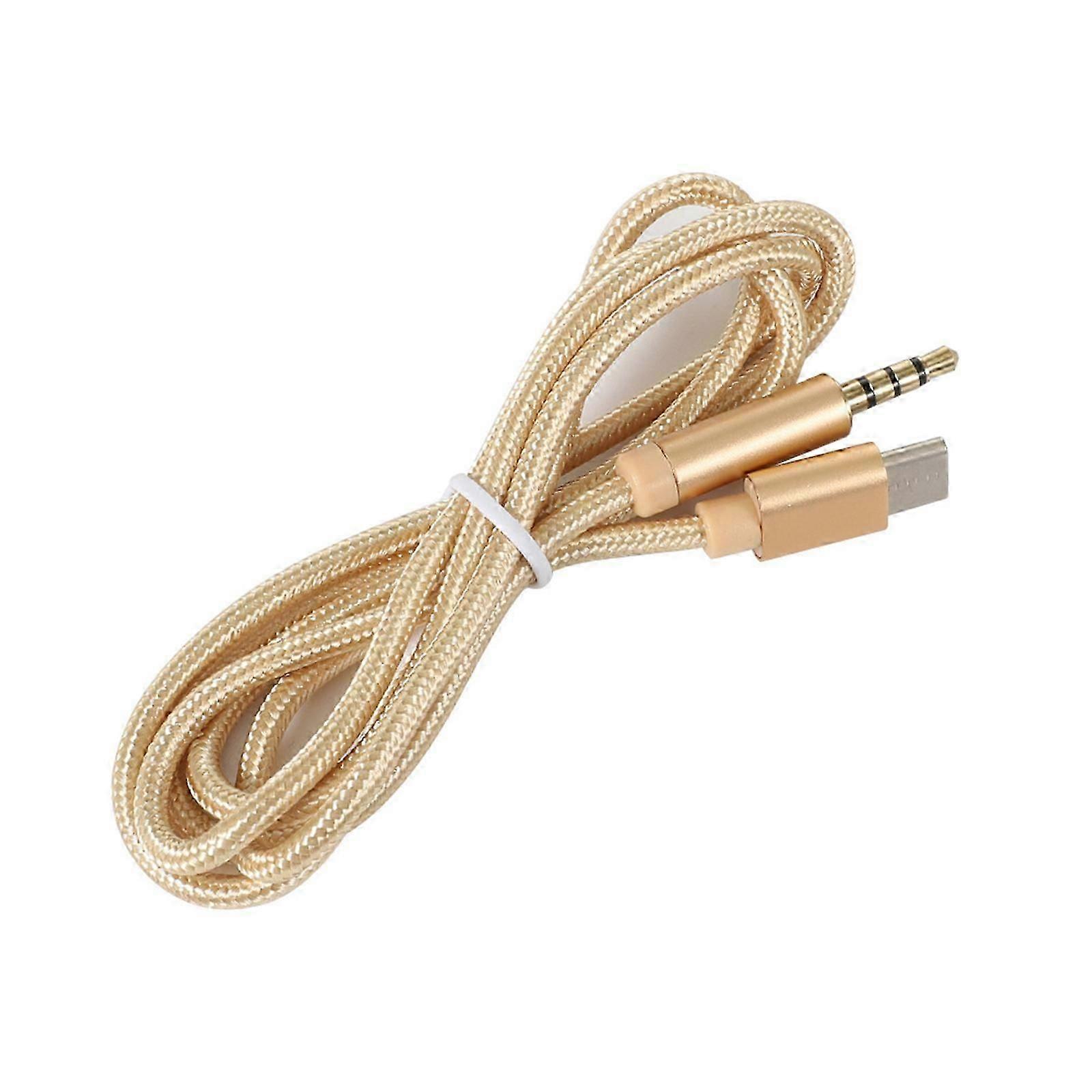 USB C to 3.5mm 3.5 Cable for Seamlessly Auditory Experience in Car For Various Smartphones Good Noise Reduction gold