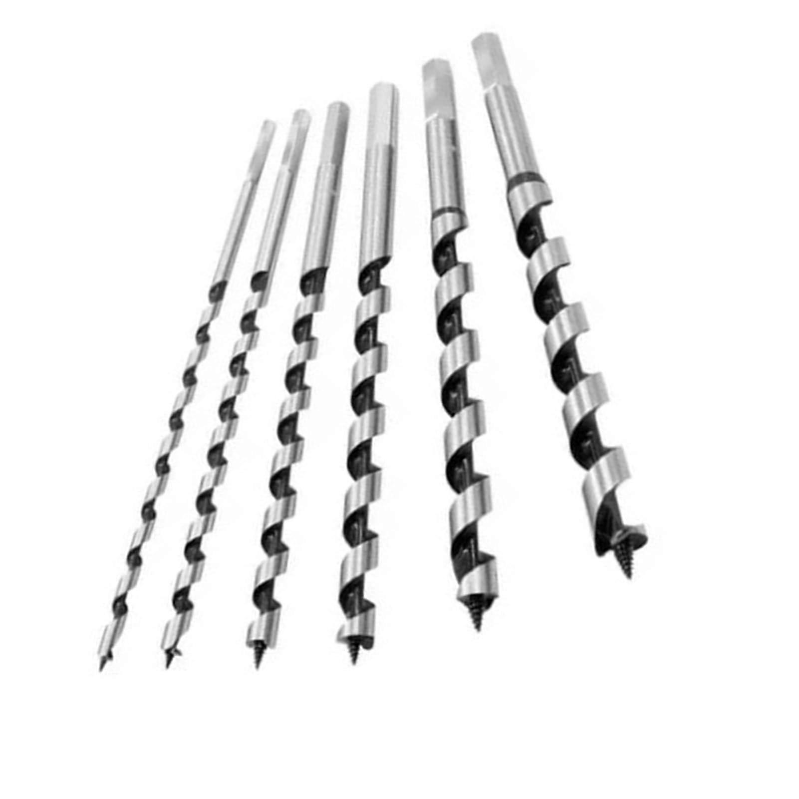 Woodworking Auger Bits Set Hex Shank Extended Hole Tool, 6 Pieces Corrosion Resistant