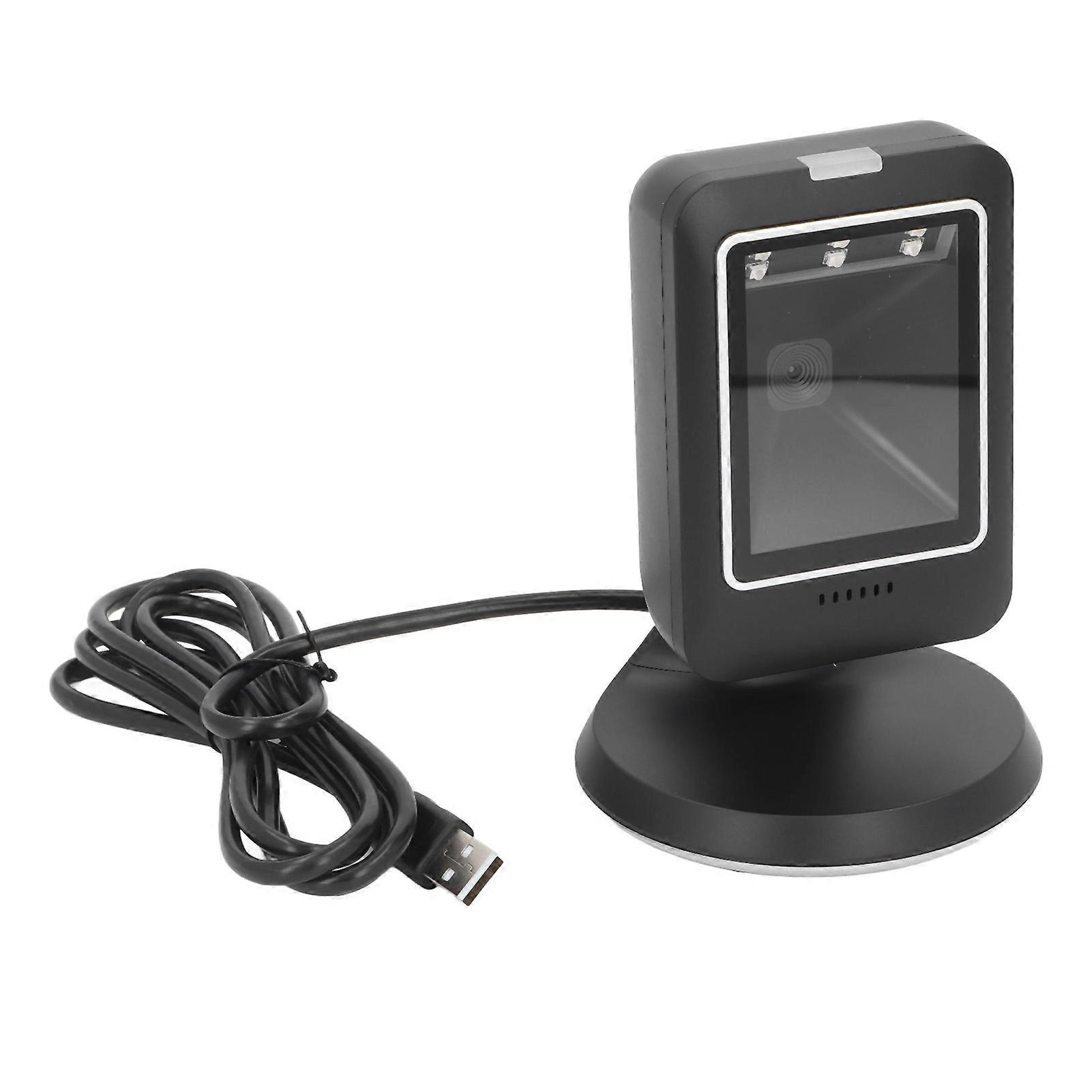 2D Hands Free Barcode Scanner QR Barcode Omnidirectional USB Wired Desktop Reader for Retail Store Supermarket