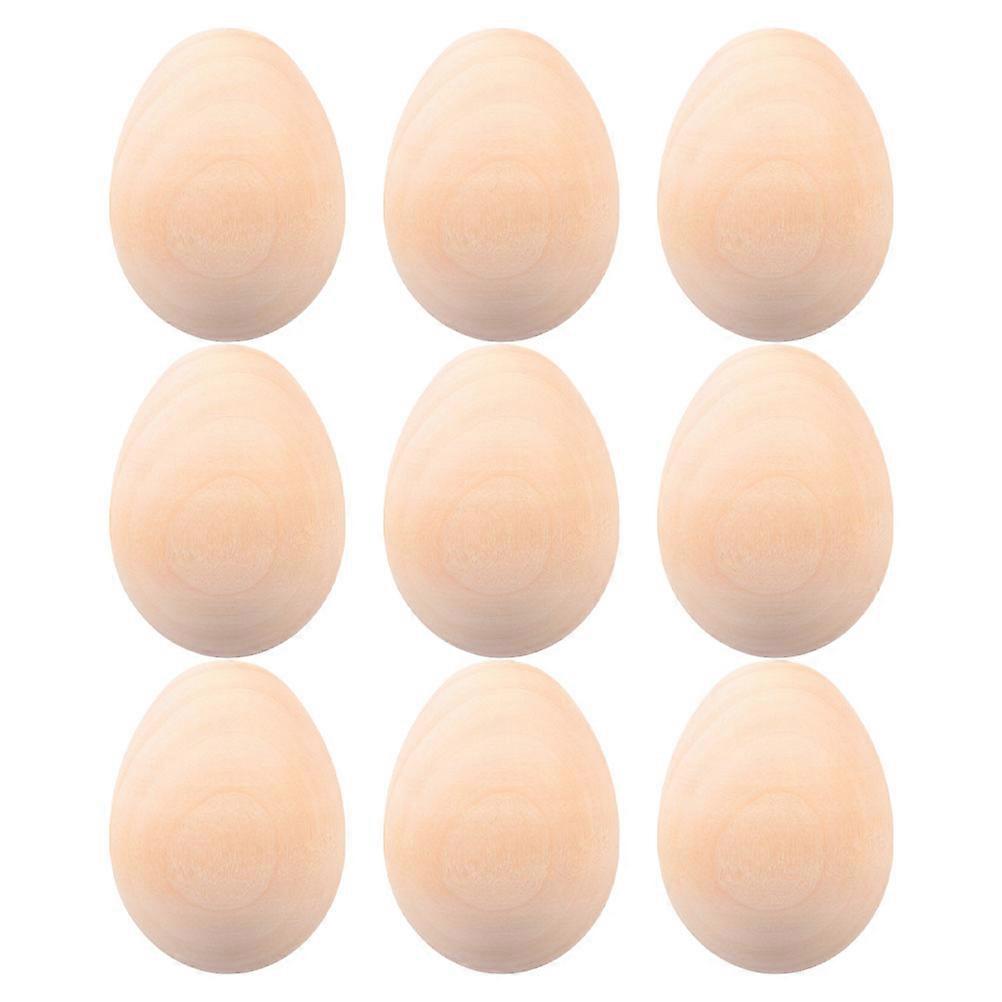 6pcs Unpainted Wooden Eggs for DIY Crafts, Easter Art Projects, Doodling & Painting – Creative Toy for Kids